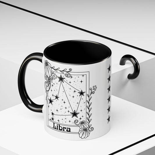 Libra Constellation mug, Zodiac astrology coffee cup, Horoscope birthday gift mug, Star sign tarot card ceramic mug
