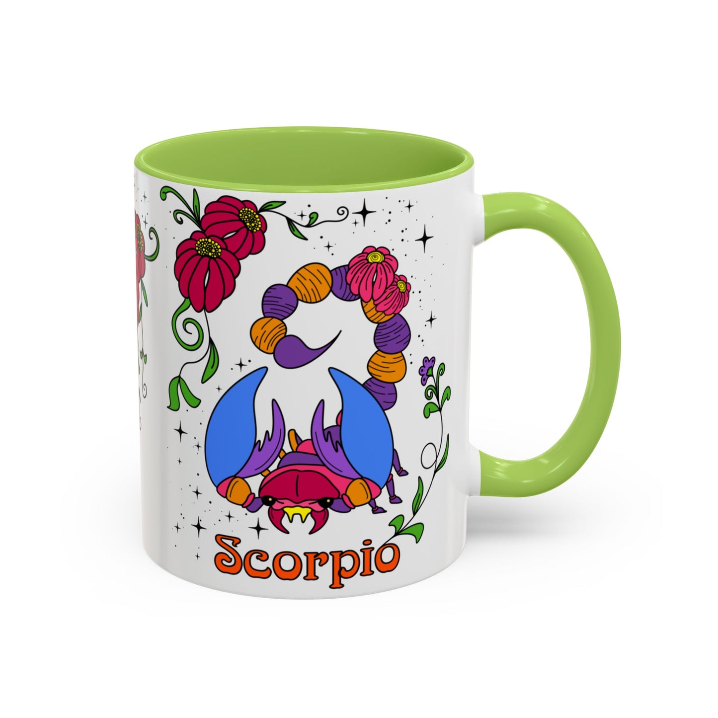 Scorpio star sign mug, Scorpion zodiac astrology coffee cup, Horoscope birthday gift mug, Bold retro colourful Design ceramic mug