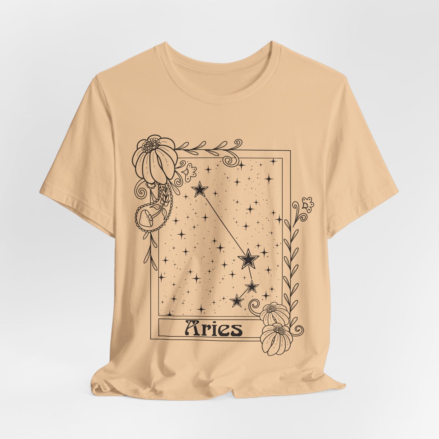 Aries Constellation T-Shirt, Zodiac astrology top, Horoscope birthday gift Tee, Star sign tarot card design tshirt