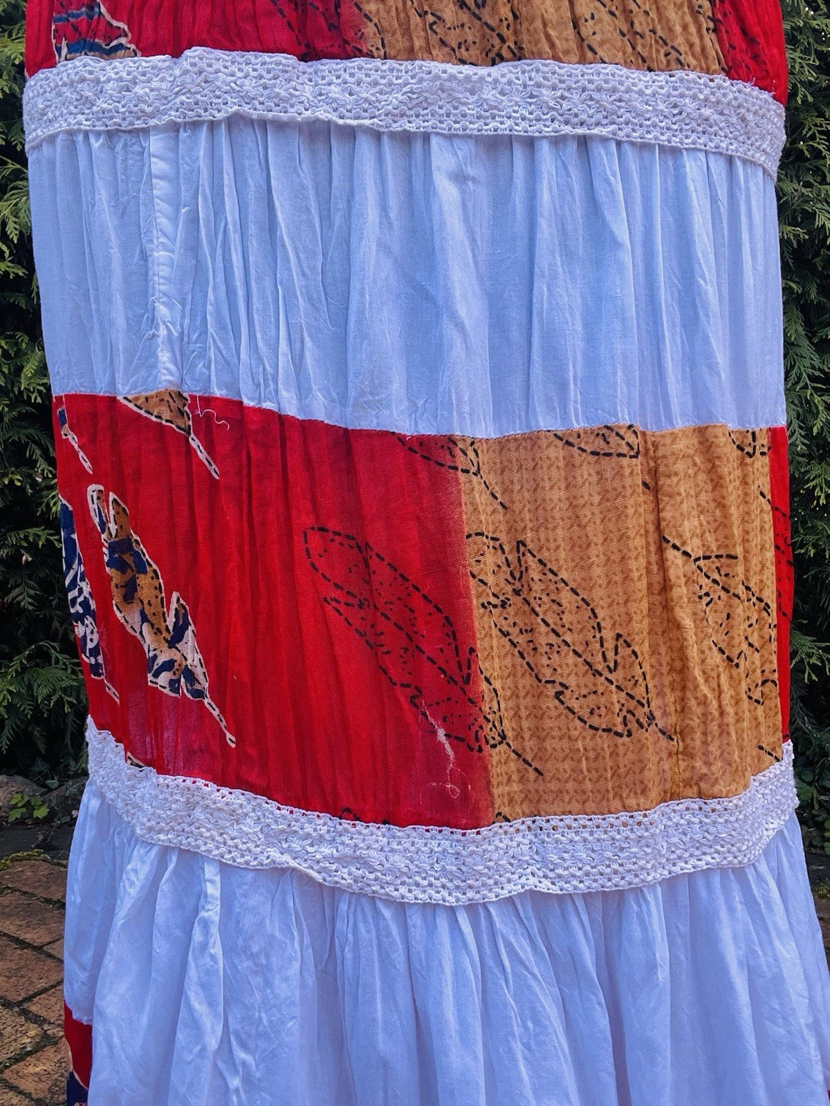 Vintage 1990s Maxi Skirt Hippie Boho Layered Frilly Long Festival Summer 8-10