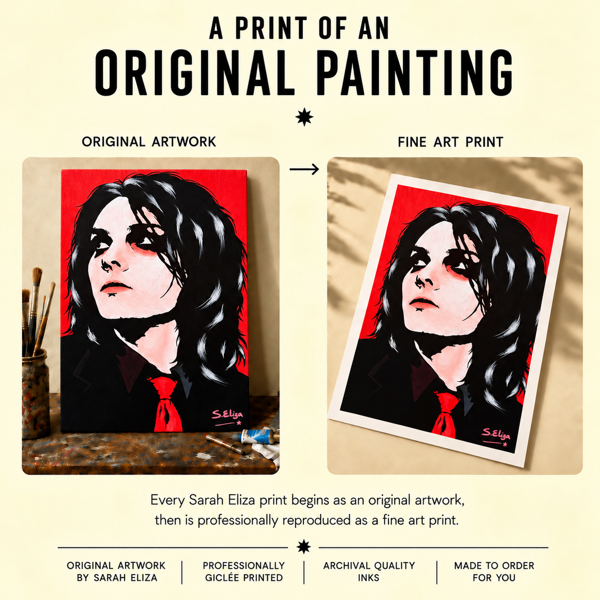 Gerard Way - Retro 00s Graphic Pop Art Portrait Print