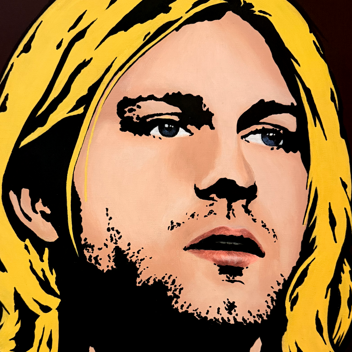Kurt Cobain - Retro 90s Graphic Pop Art Portrait Print