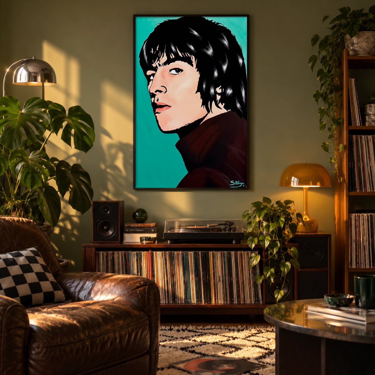 Liam Gallagher - Retro 90s Graphic Pop Art Portrait Print