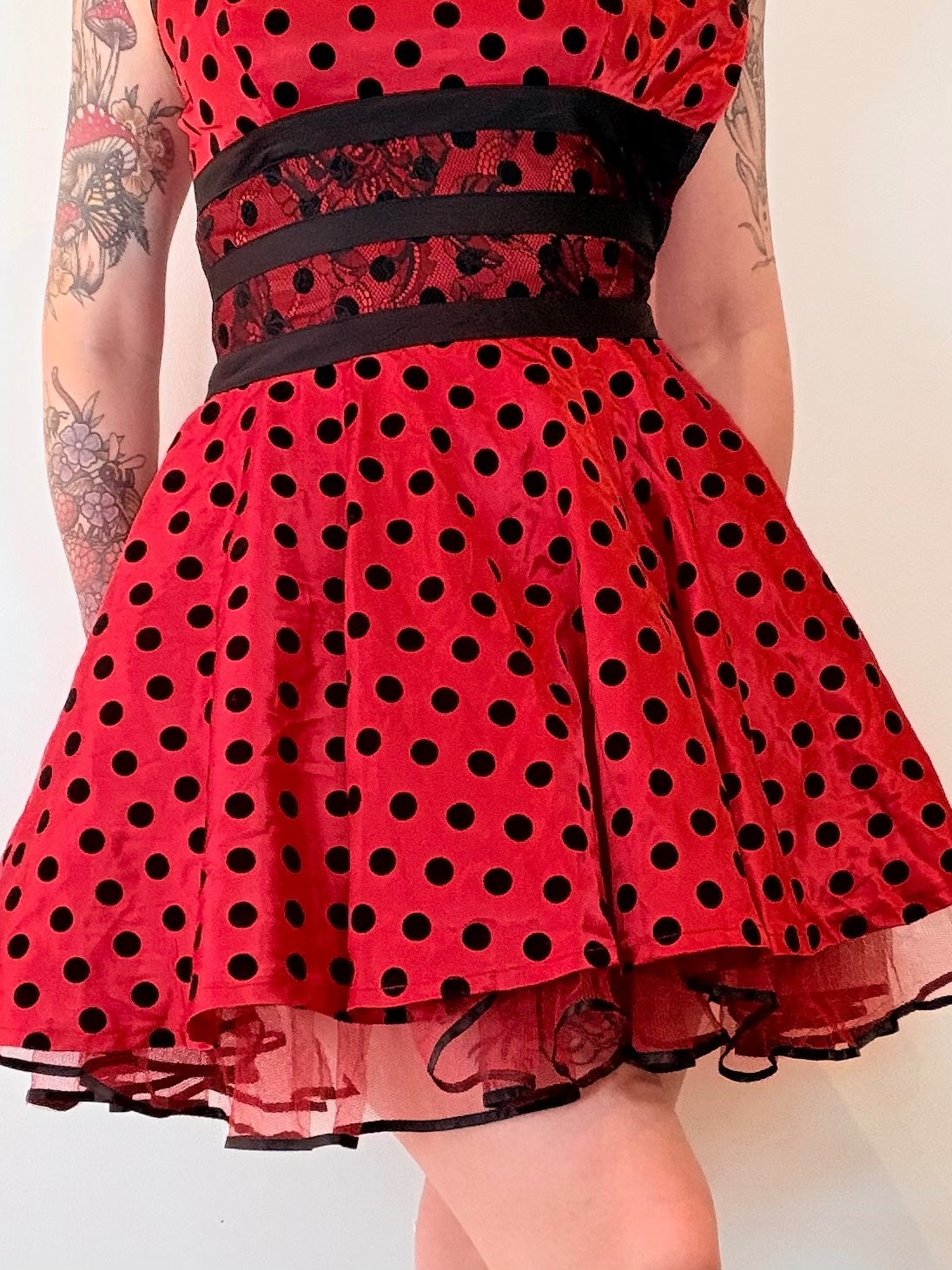 Jawbreaker Dress Red Polka Dot Fit and Flare Rockabilly 50s Style Dress Size 8