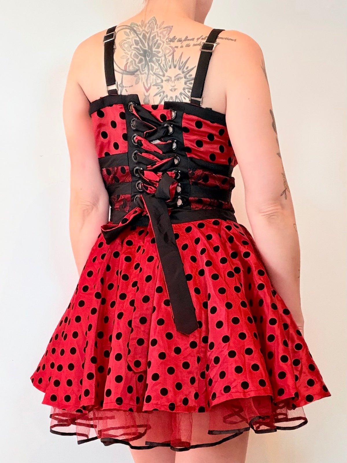 Jawbreaker Dress Red Polka Dot Fit and Flare Rockabilly 50s Style Dress Size 8