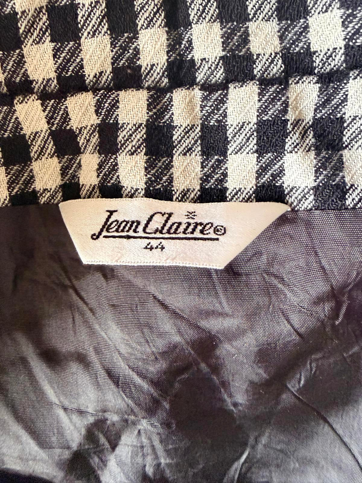 Vintage 1980s shirt dress 16 by Jean Claire Wool Black White Gingham office work