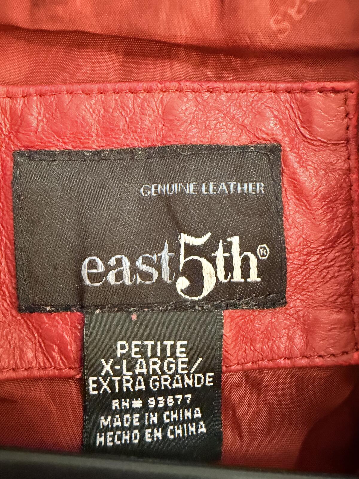 Vintage Burgundy Leather Jacket Y2K Red Blazer by East 5th Size 18