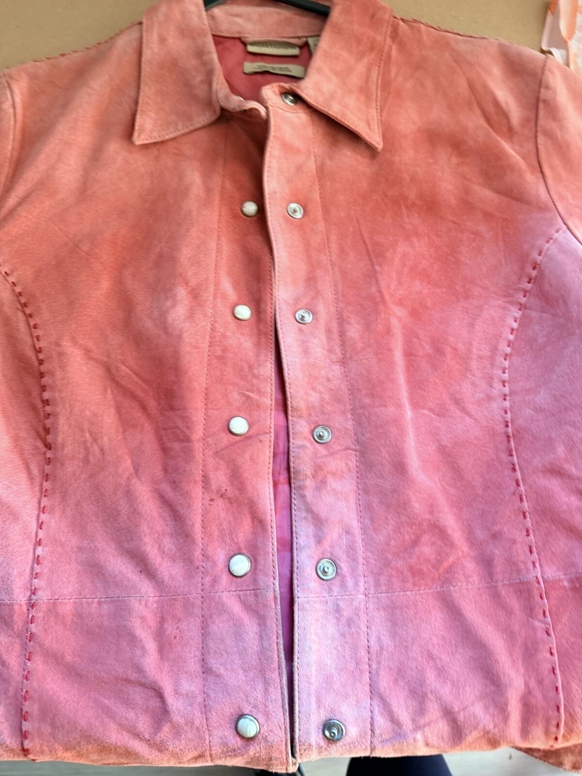 Vintage Y2K Western Jacket by Pink Suede Button Up CowBoy Festival coat Size 10