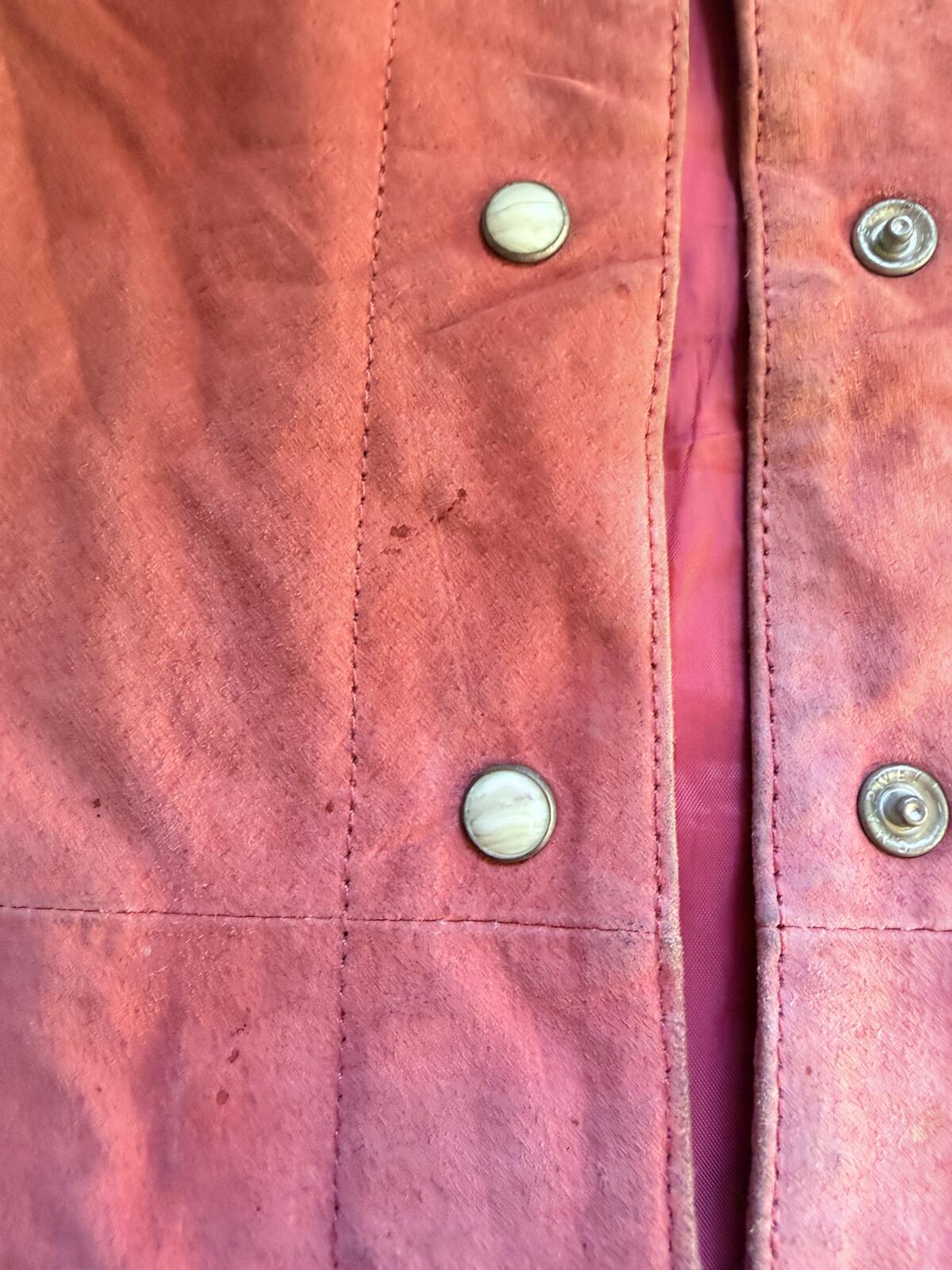 Vintage Y2K Western Jacket by Pink Suede Button Up CowBoy Festival coat Size 10