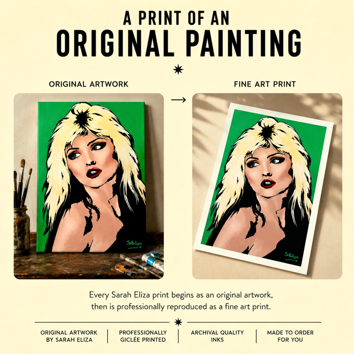 Debbie Harry - Retro 80s Graphic Pop Art Portrait Print