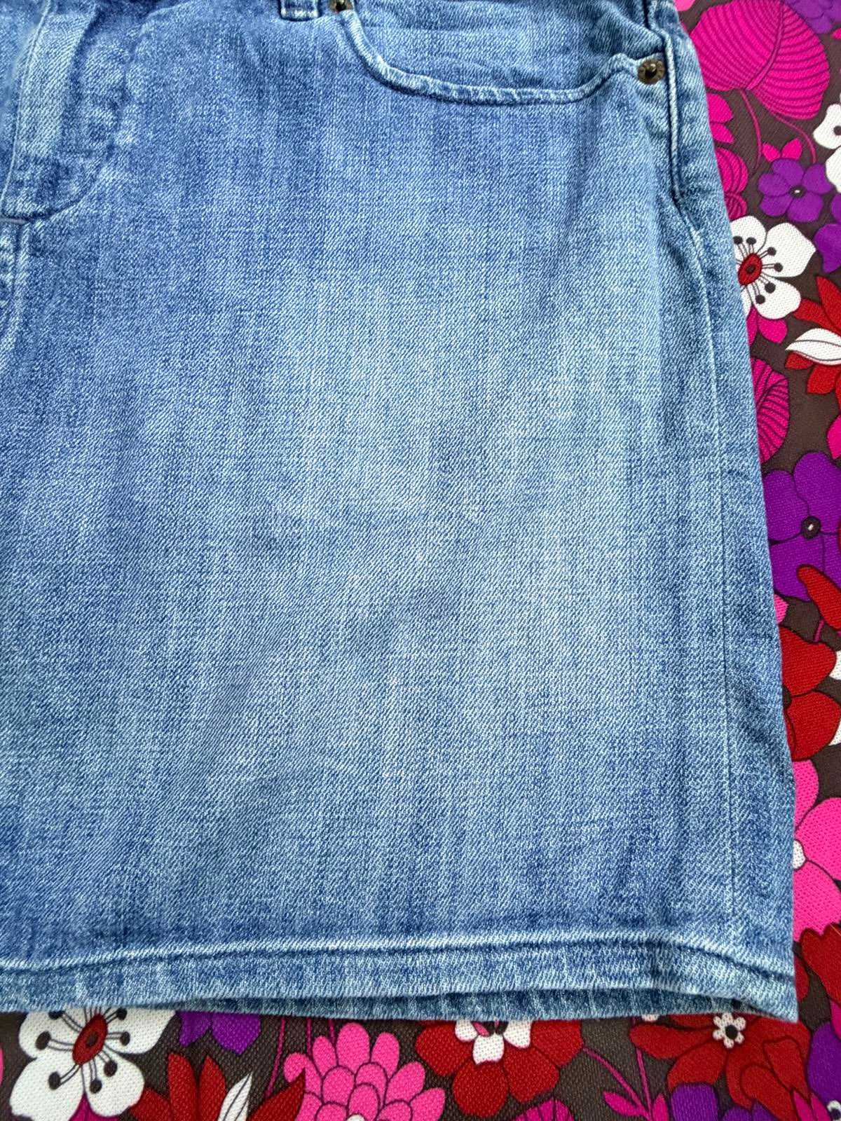 Blue Denim Mini Skirt by J.Crew size 16 stretch fit short summer skirt