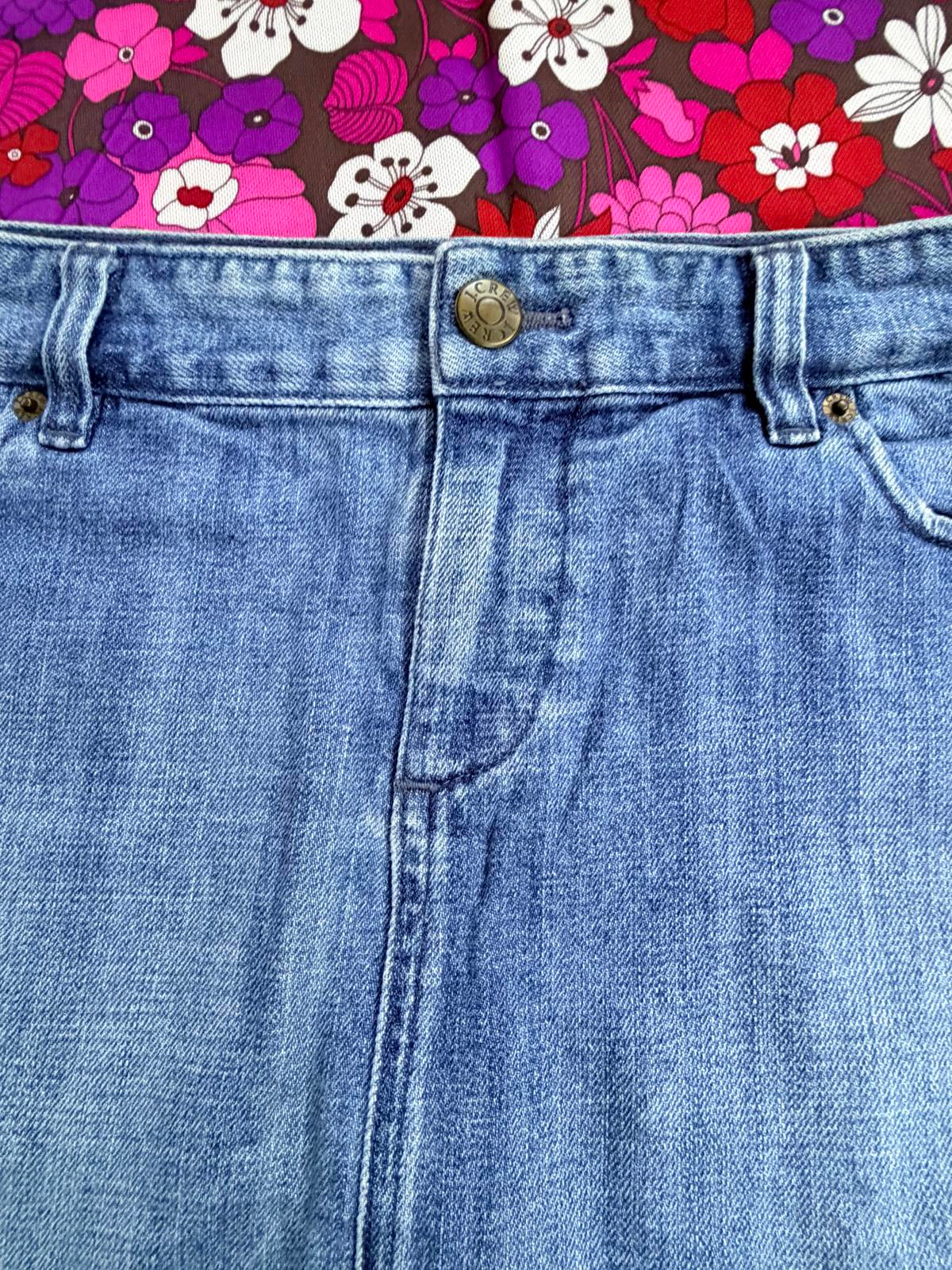 Blue Denim Mini Skirt by J.Crew size 16 stretch fit short summer skirt