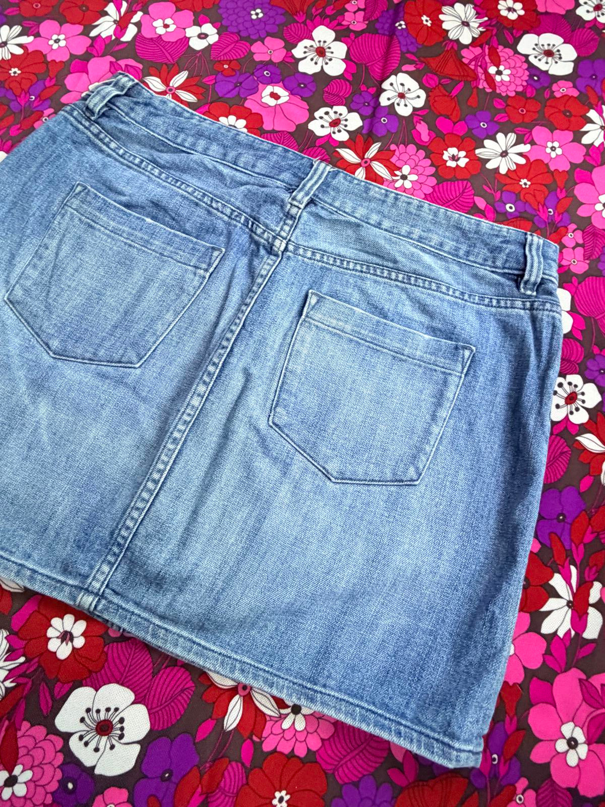 Blue Denim Mini Skirt by J.Crew size 16 stretch fit short summer skirt