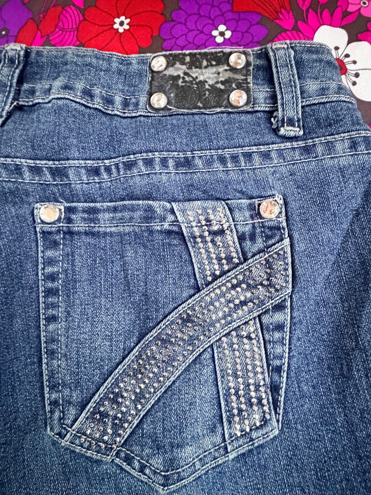 Vintage Y2k straight leg Jeans with Studded Pocket Detail petite size 14 W32 L28
