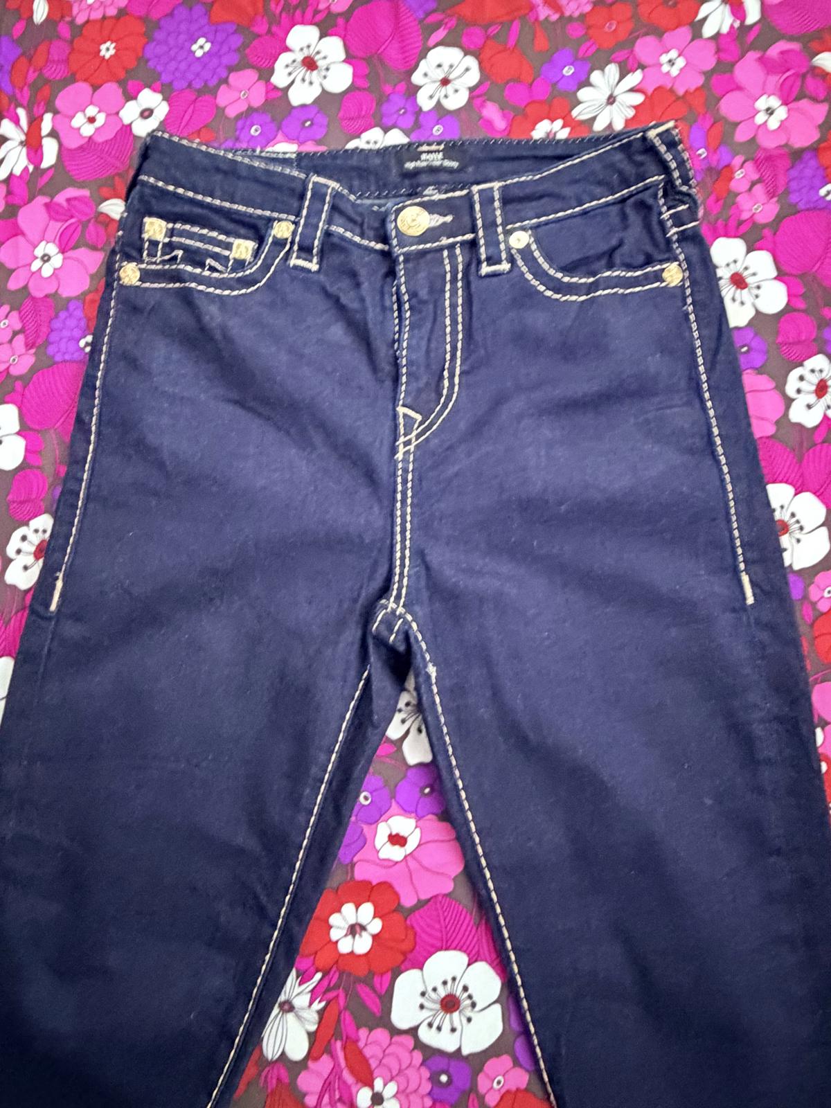 True Religion Halle jeans high rise super skinny dark blue Y2K size 10 W28 L 29