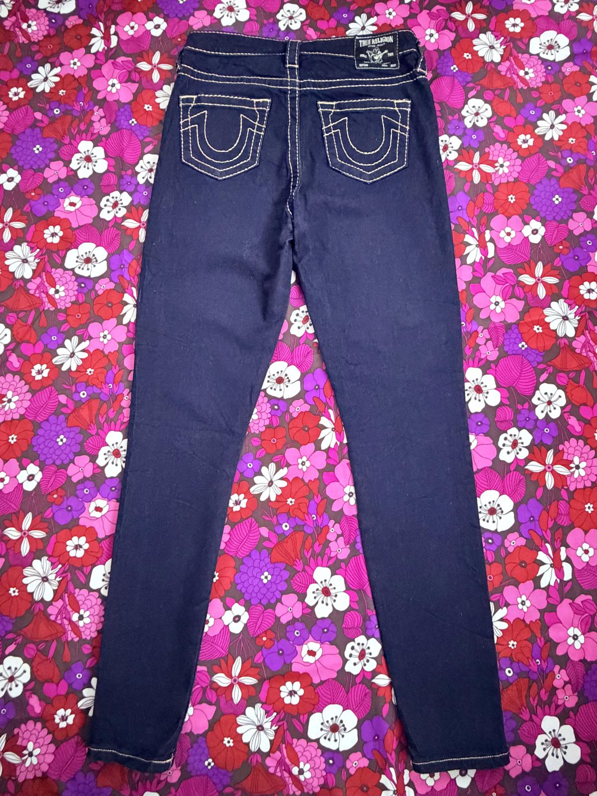 True Religion Halle jeans high rise super skinny dark blue Y2K size 10 W28 L 29