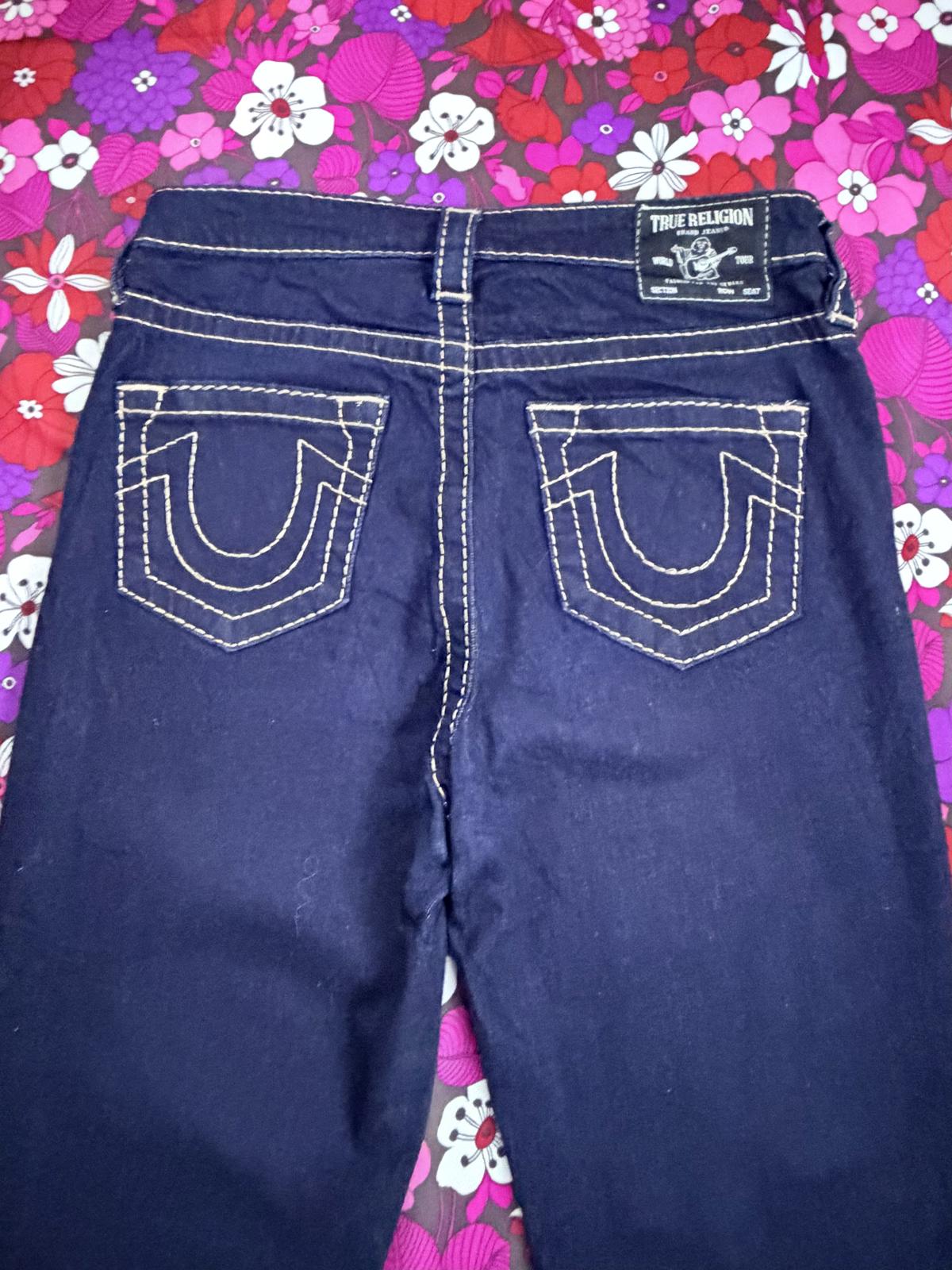 True Religion Halle jeans high rise super skinny dark blue Y2K size 10 W28 L 29