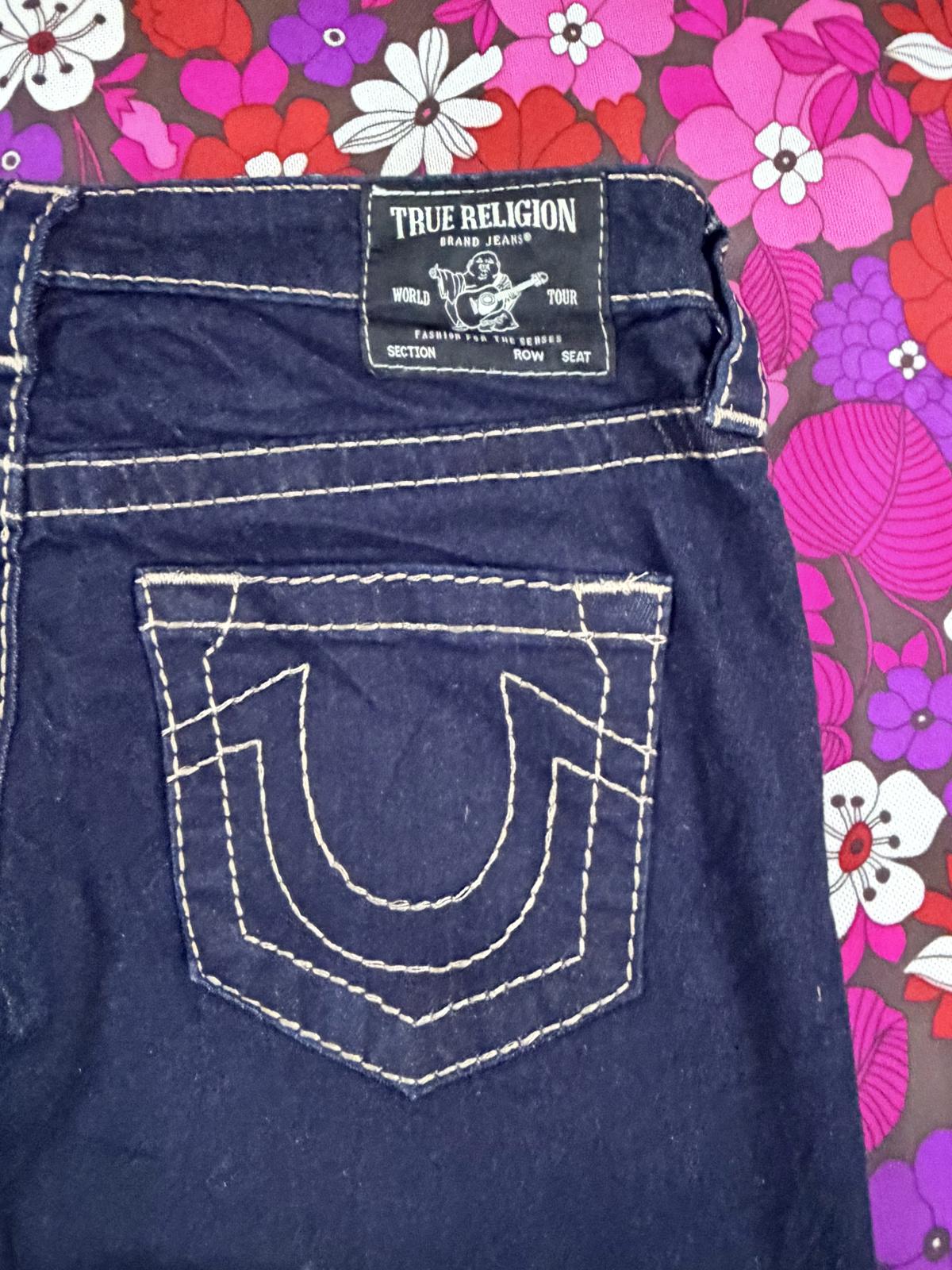 True Religion Halle jeans high rise super skinny dark blue Y2K size 10 W28 L 29