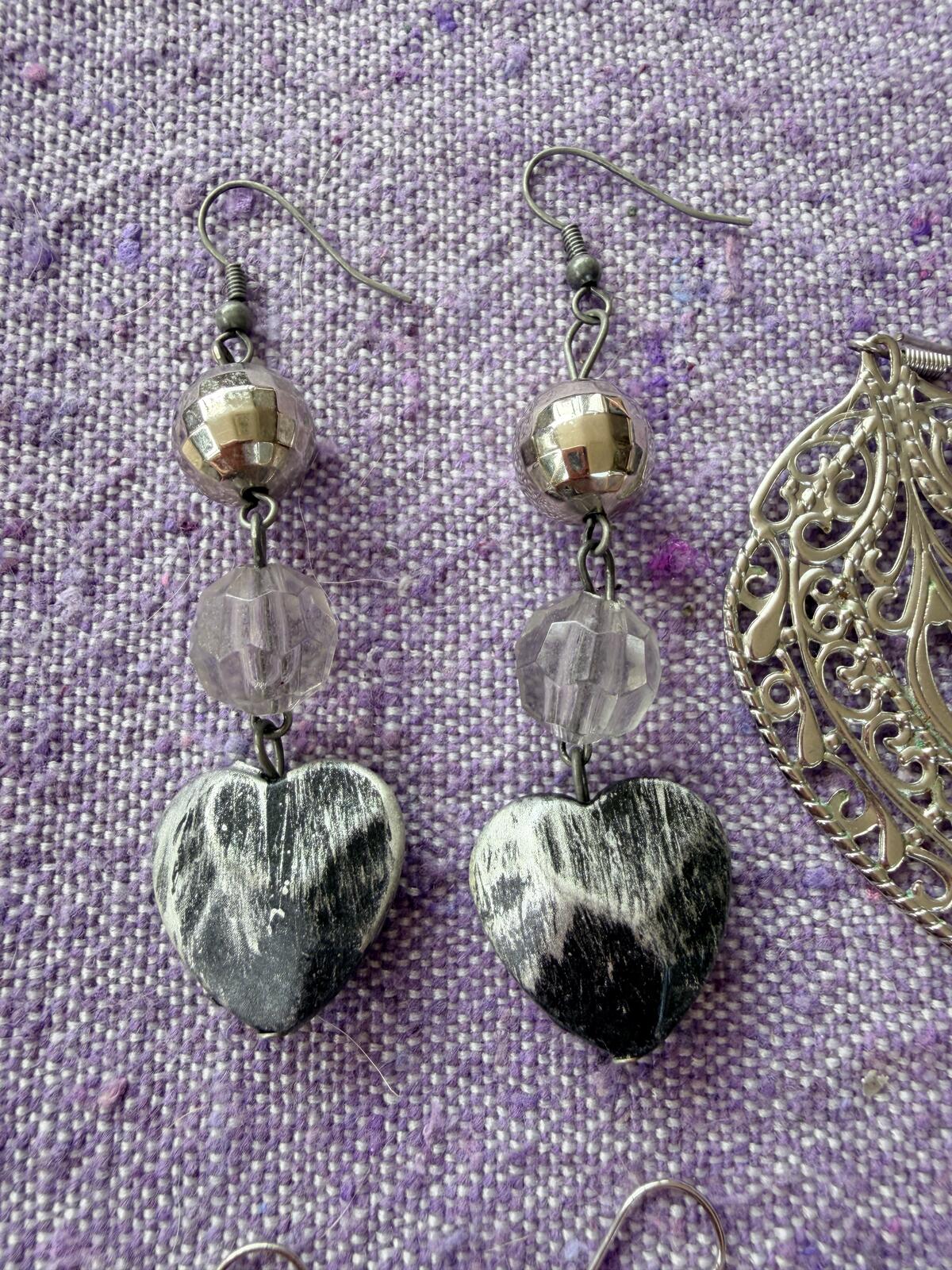 Set of 5 Pairs of Mixed Style Earrings Hippie Boho Festival Bundle