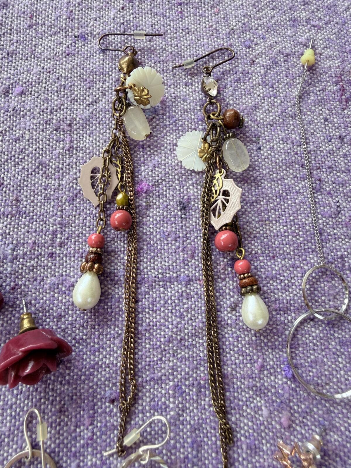 Bundle of Dangly Earrings Set of 5 Pairs of Mixed Style Earrings