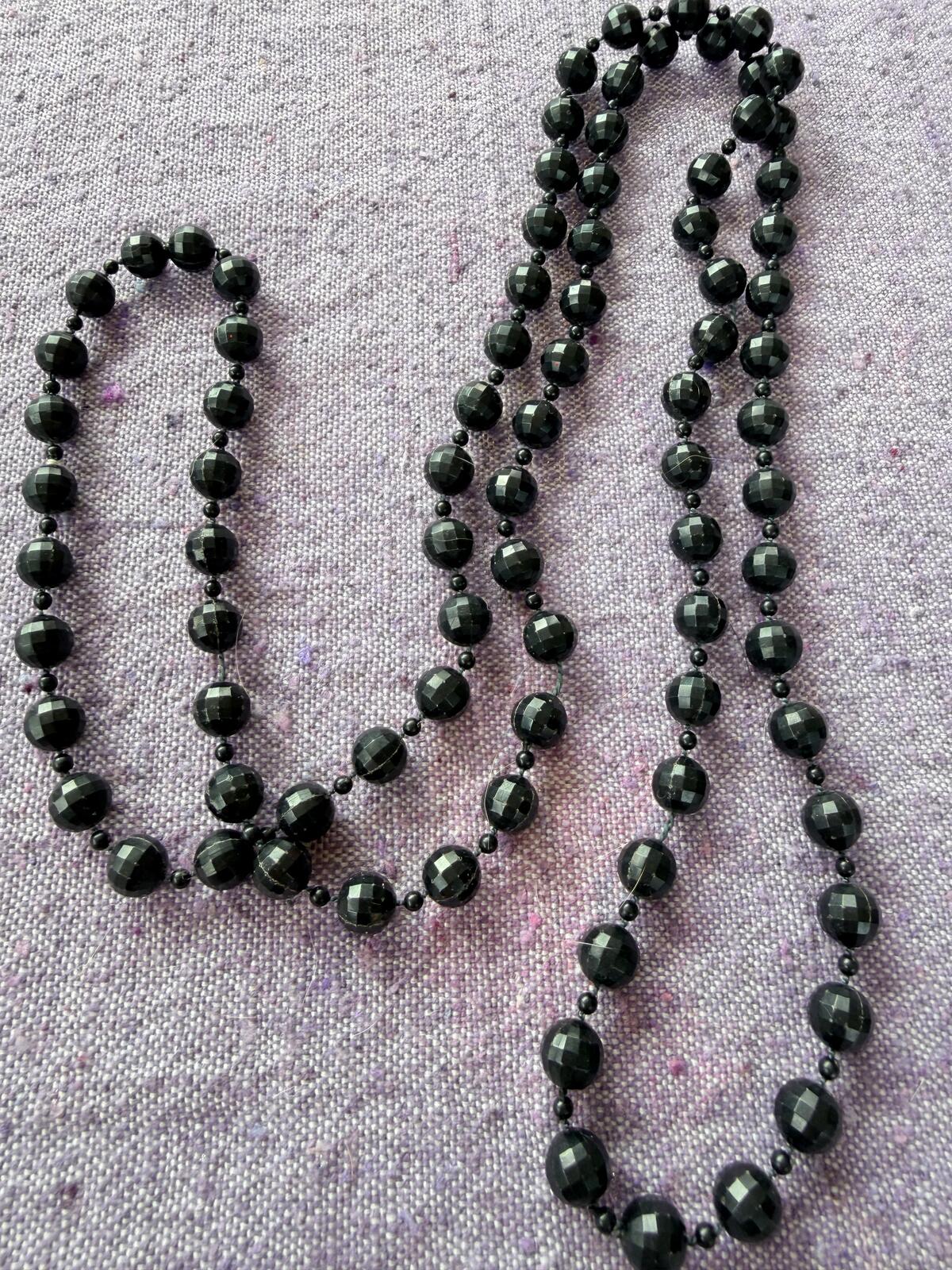 Vintage Beaded Necklaces Set of 6 bundle in Black Pink and White
