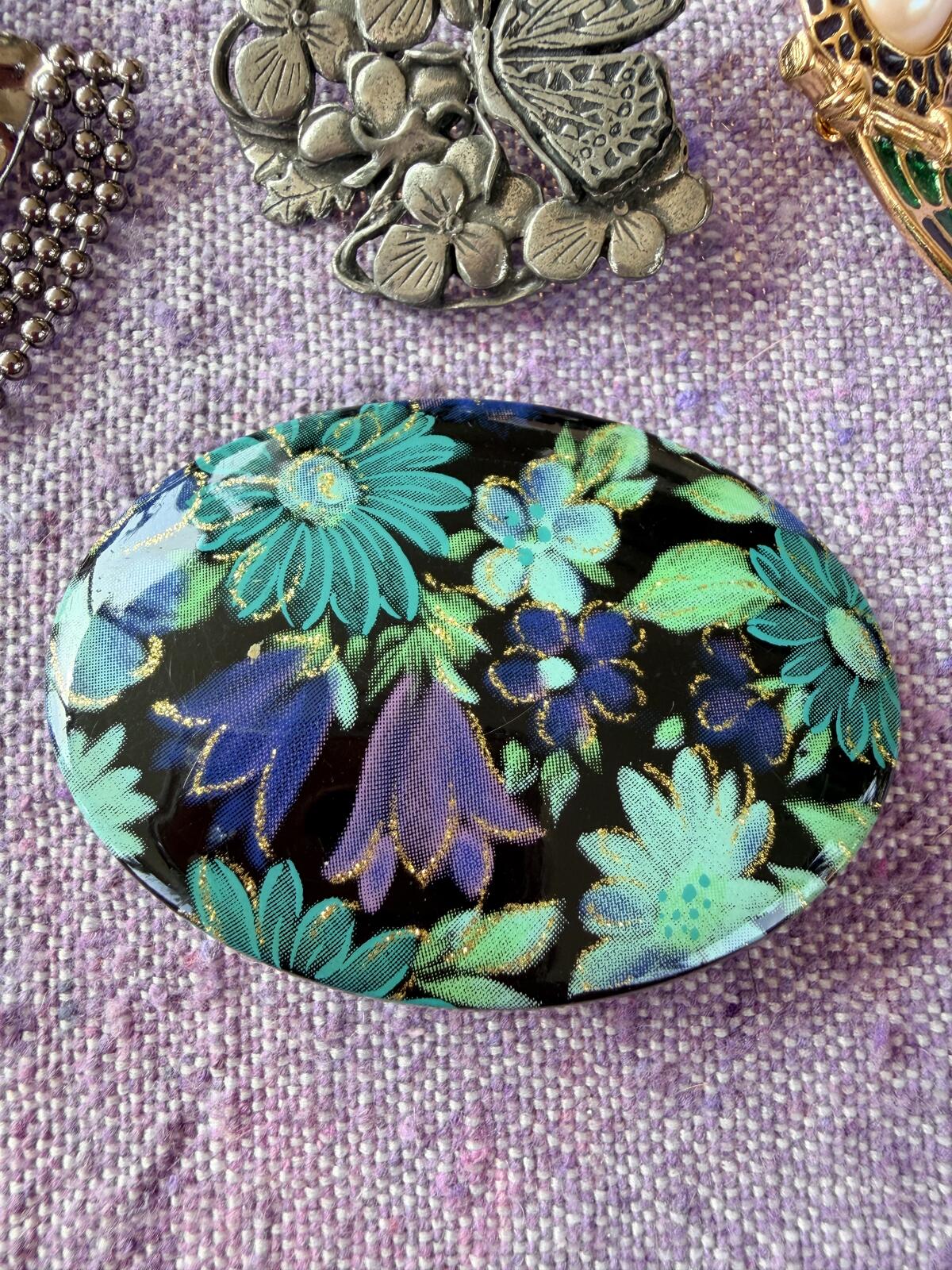 Vintage Brooches Set of 5 bundle whimsical flower butterfly dragonfly whimsy