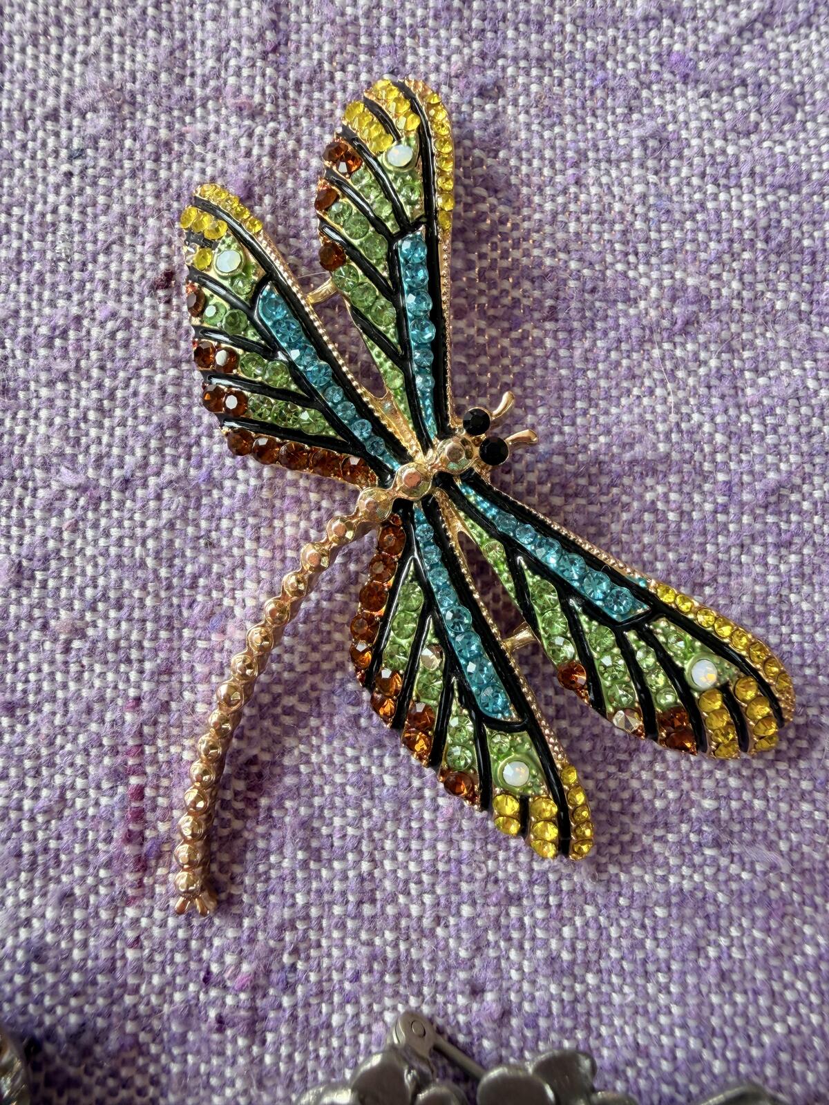 Vintage Brooches Set of 5 bundle whimsical flower butterfly dragonfly whimsy
