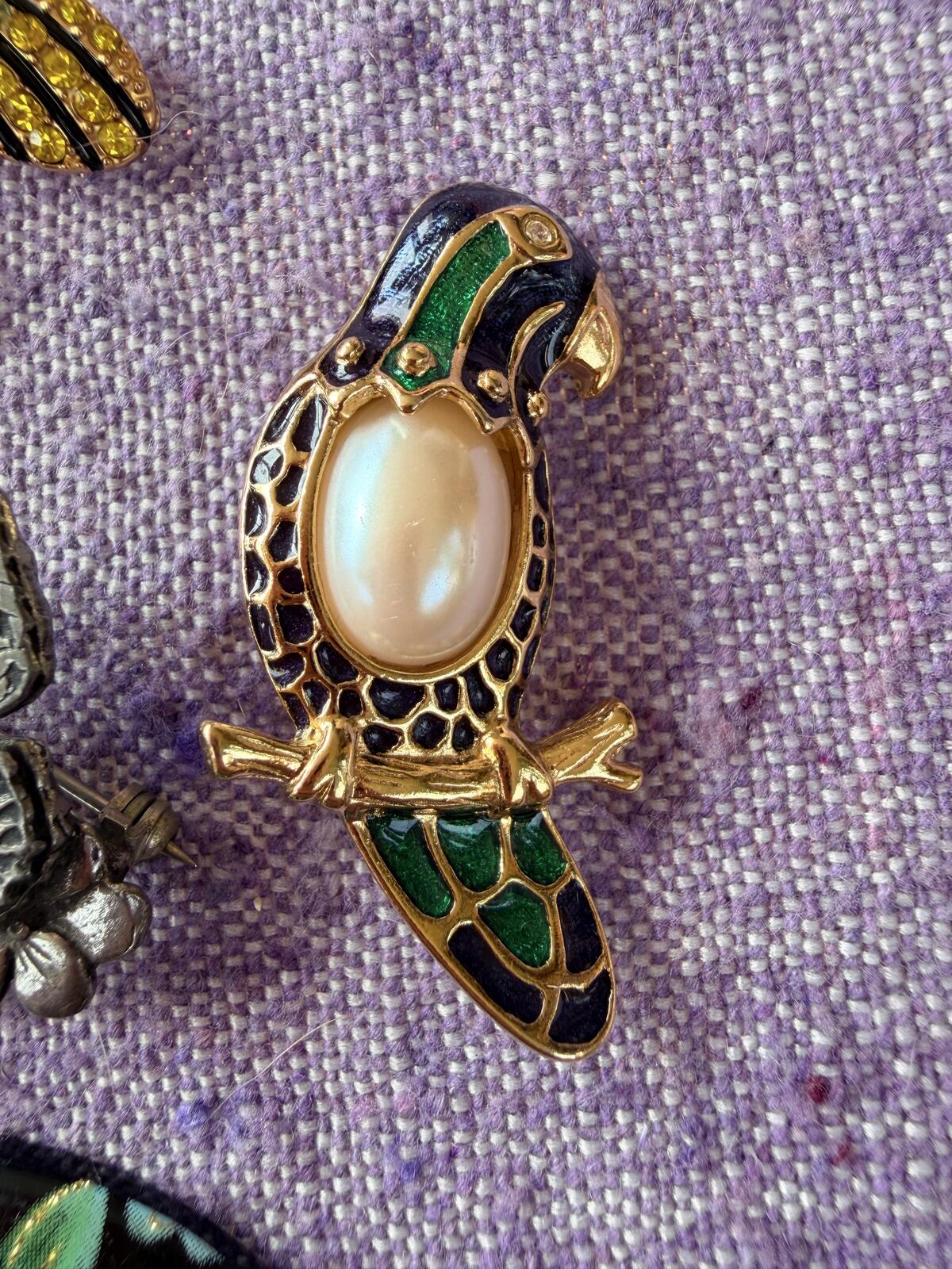 Vintage Brooches Set of 5 bundle whimsical flower butterfly dragonfly whimsy