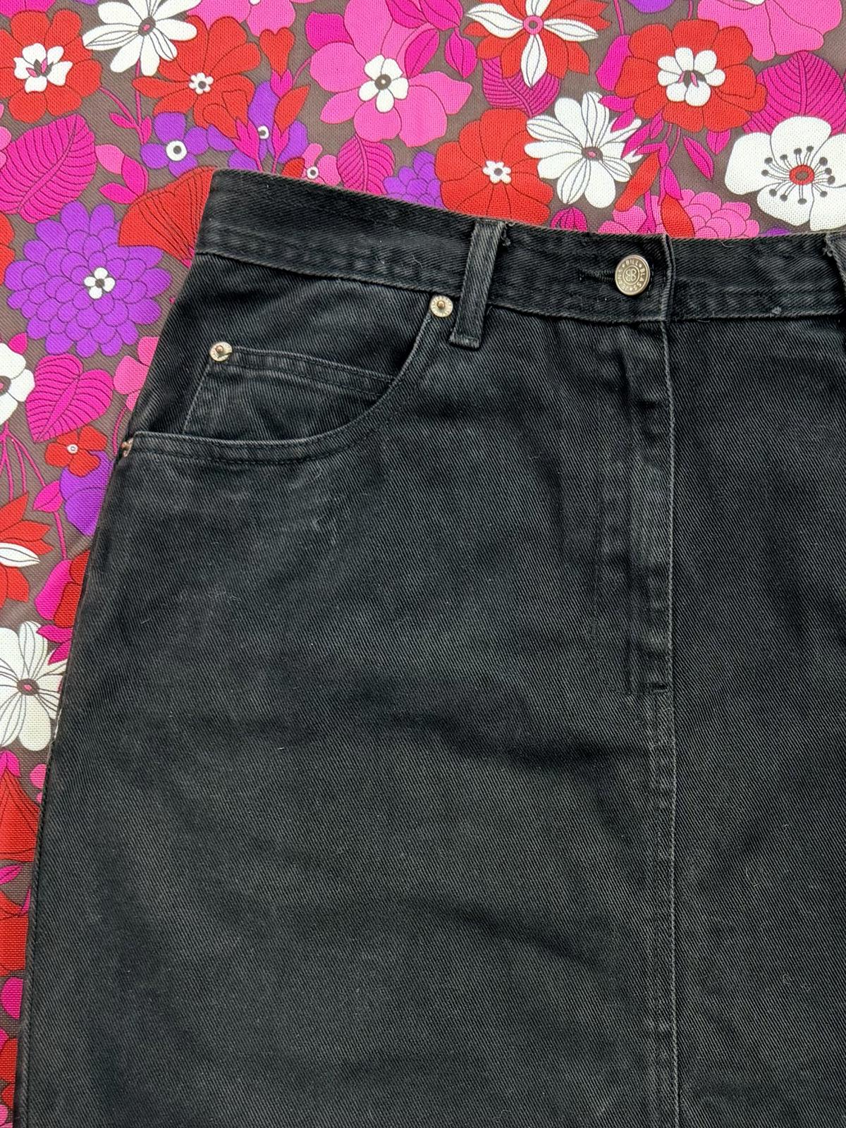 Vintage Y2k Denim Skirt with Front Pockets Black by Bill Blass Size 14