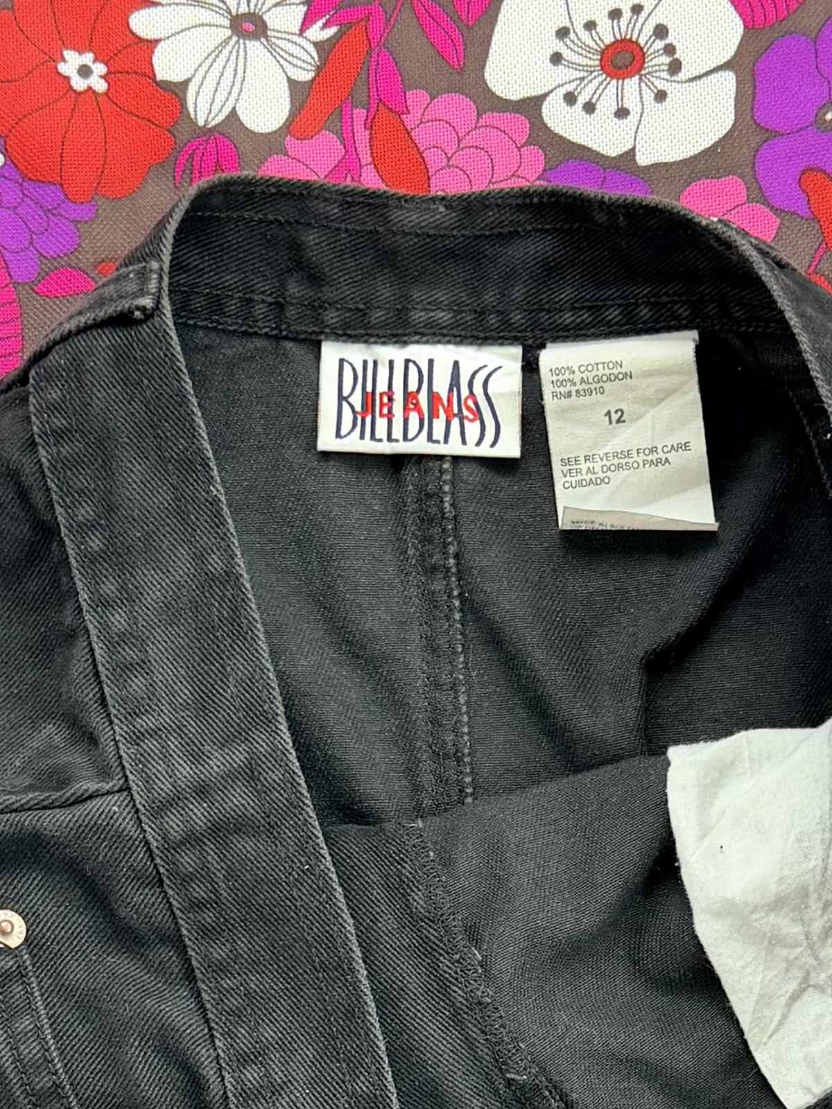 Vintage Y2k Denim Skirt with Front Pockets Black by Bill Blass Size 14