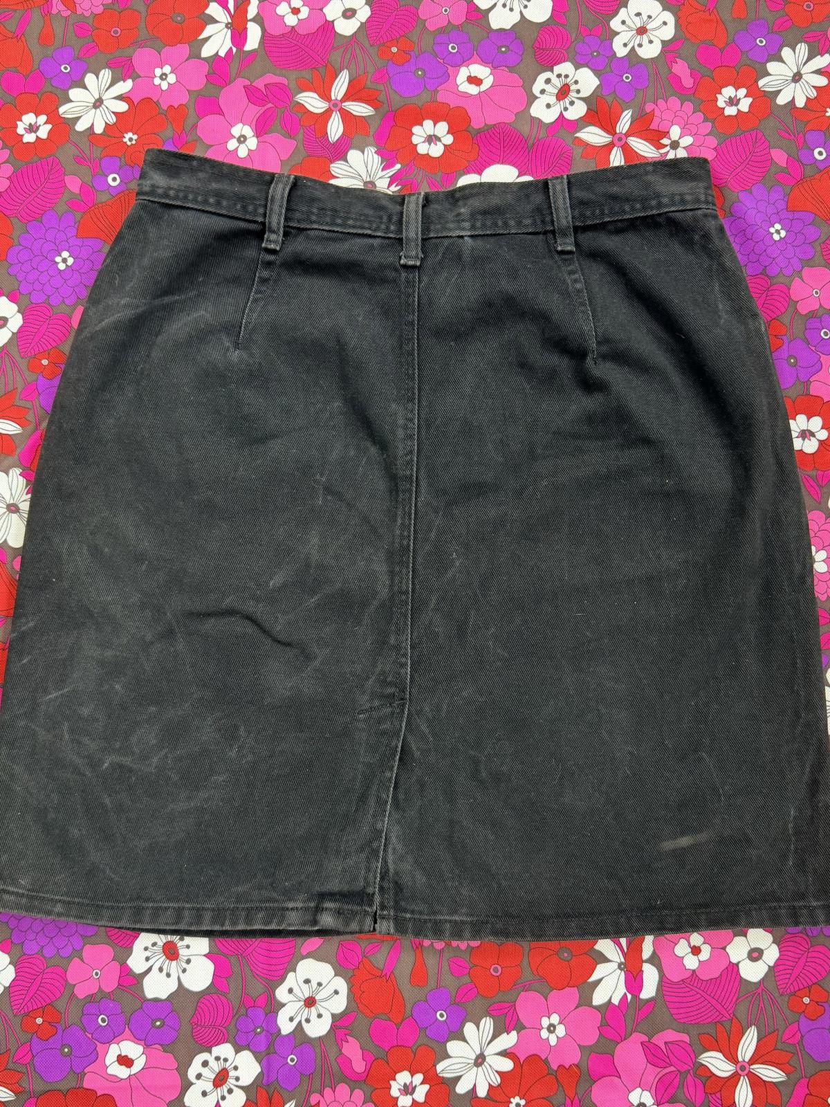Vintage Y2k Denim Skirt with Front Pockets Black by Bill Blass Size 14