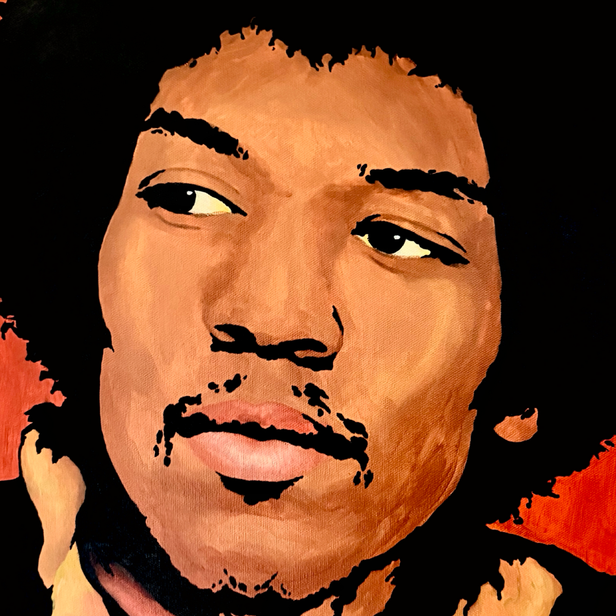 Jimi Hendrix - Retro 60s Graphic Pop Art Portrait Print