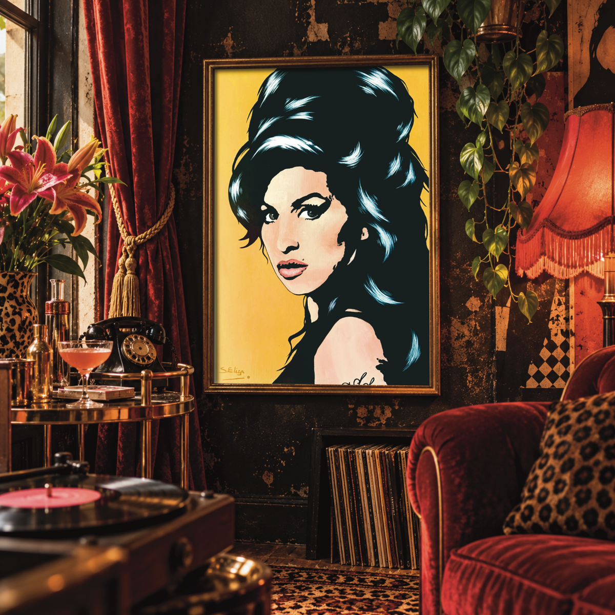 Amy Winehouse - Retro 00s Graphic Pop Art Portrait Print