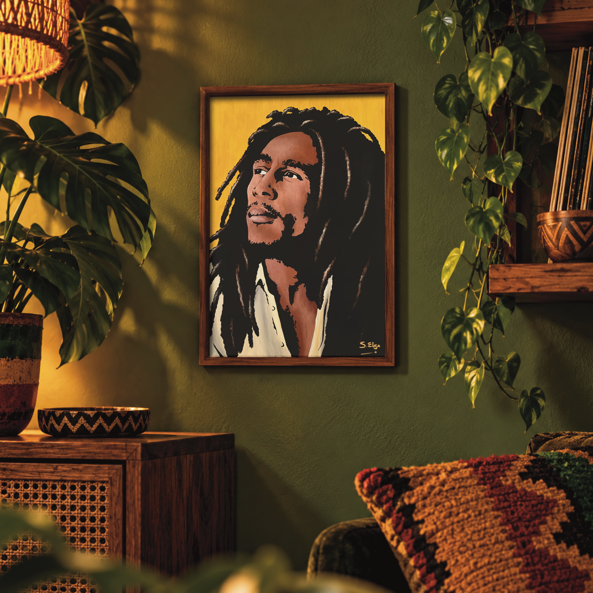 Bob Marley - Retro 70s Graphic Pop Art Portrait Print