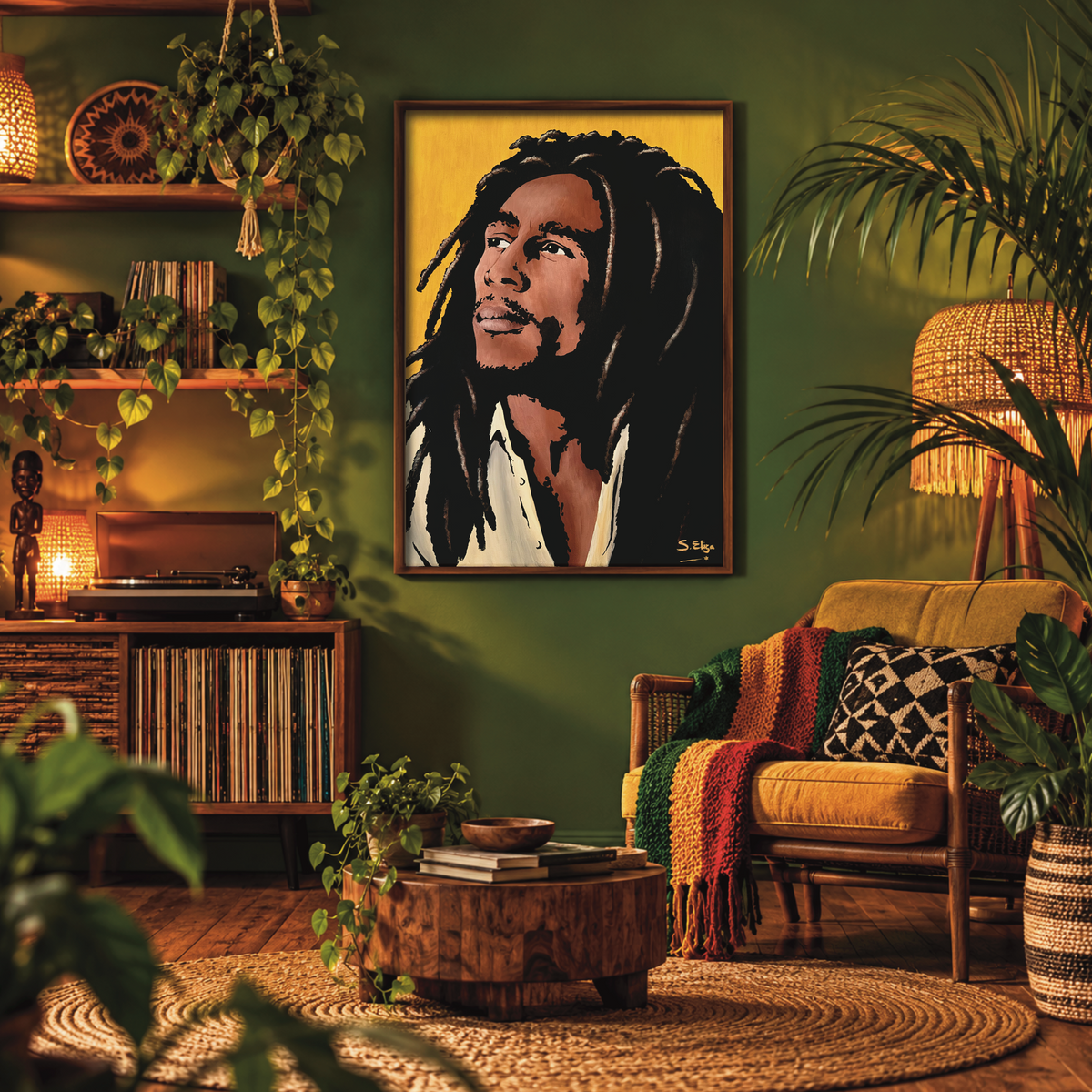 Bob Marley - Retro 70s Graphic Pop Art Portrait Print