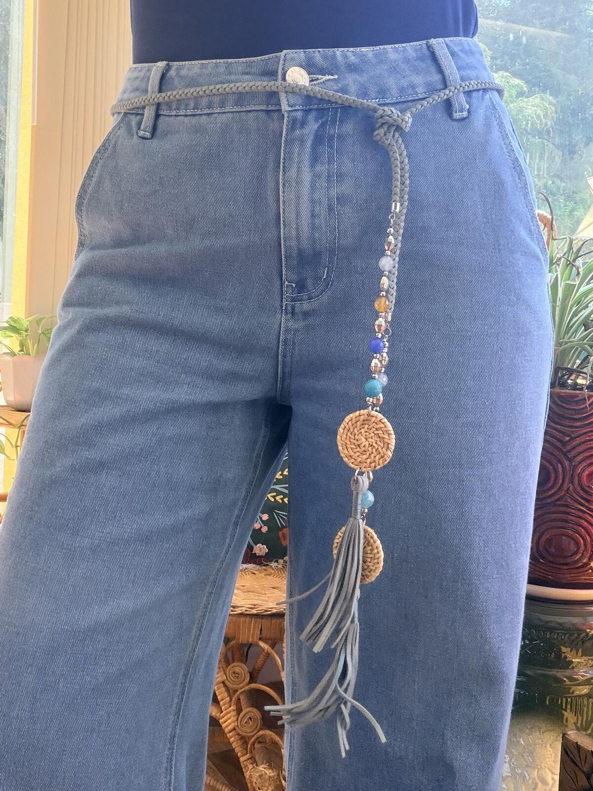 Bohemian Style Beaded Waist Chain Belt with Tassels