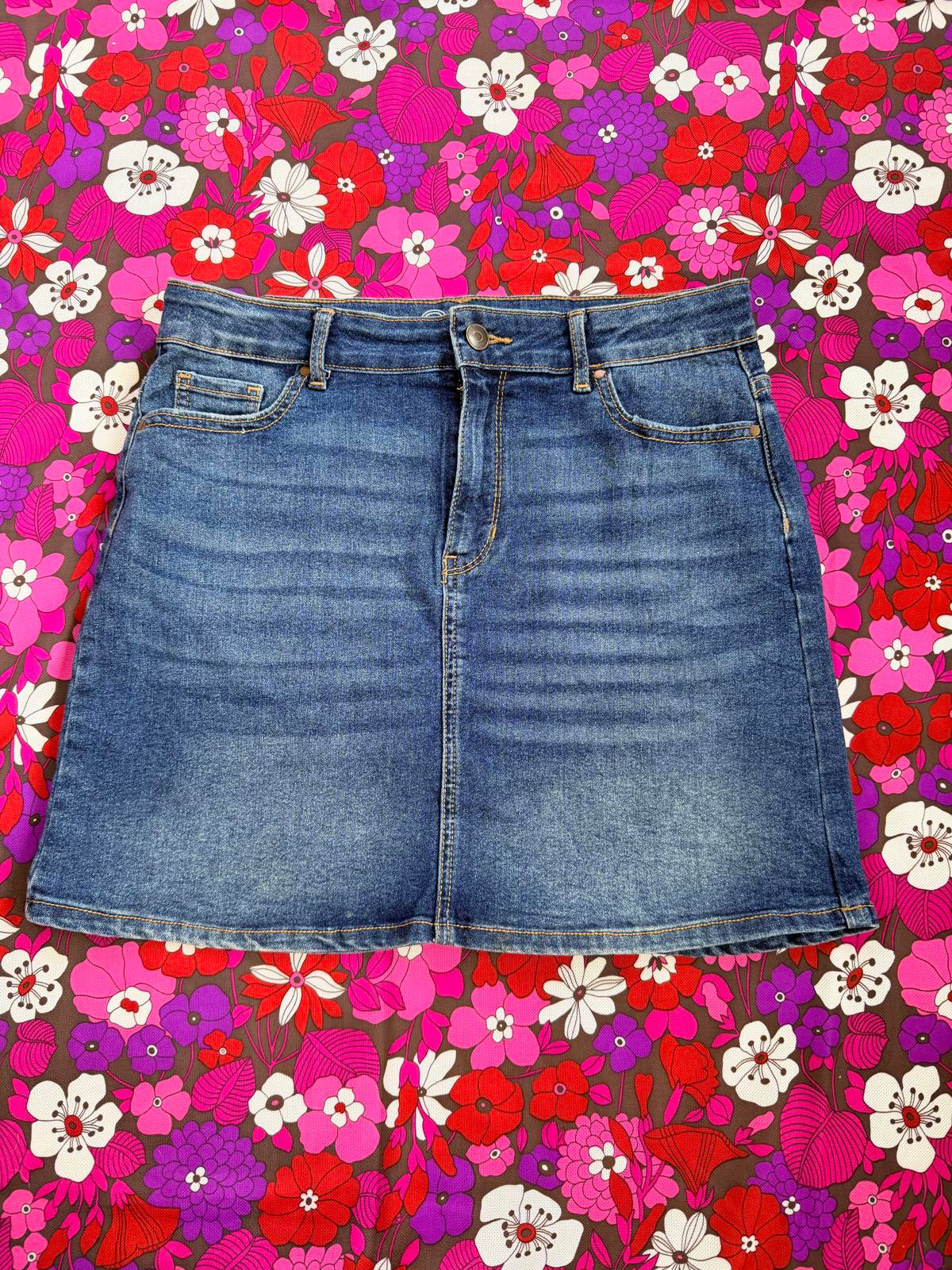 Vintage Y2k  Blue Denim Mini Skirt by Wonder Nation size 14
