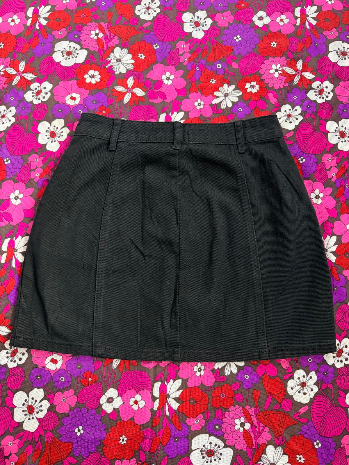 Denim Mini Skirt with Front Pockets by Forever 21 Black size M 10