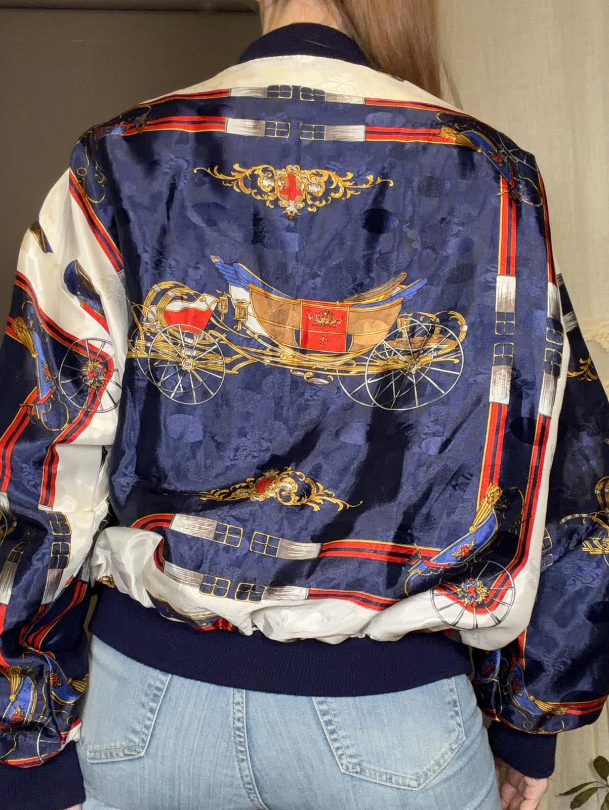 Vintage 1980s Bomber Jacket Oversized Shell Suit track top size 10 to 14