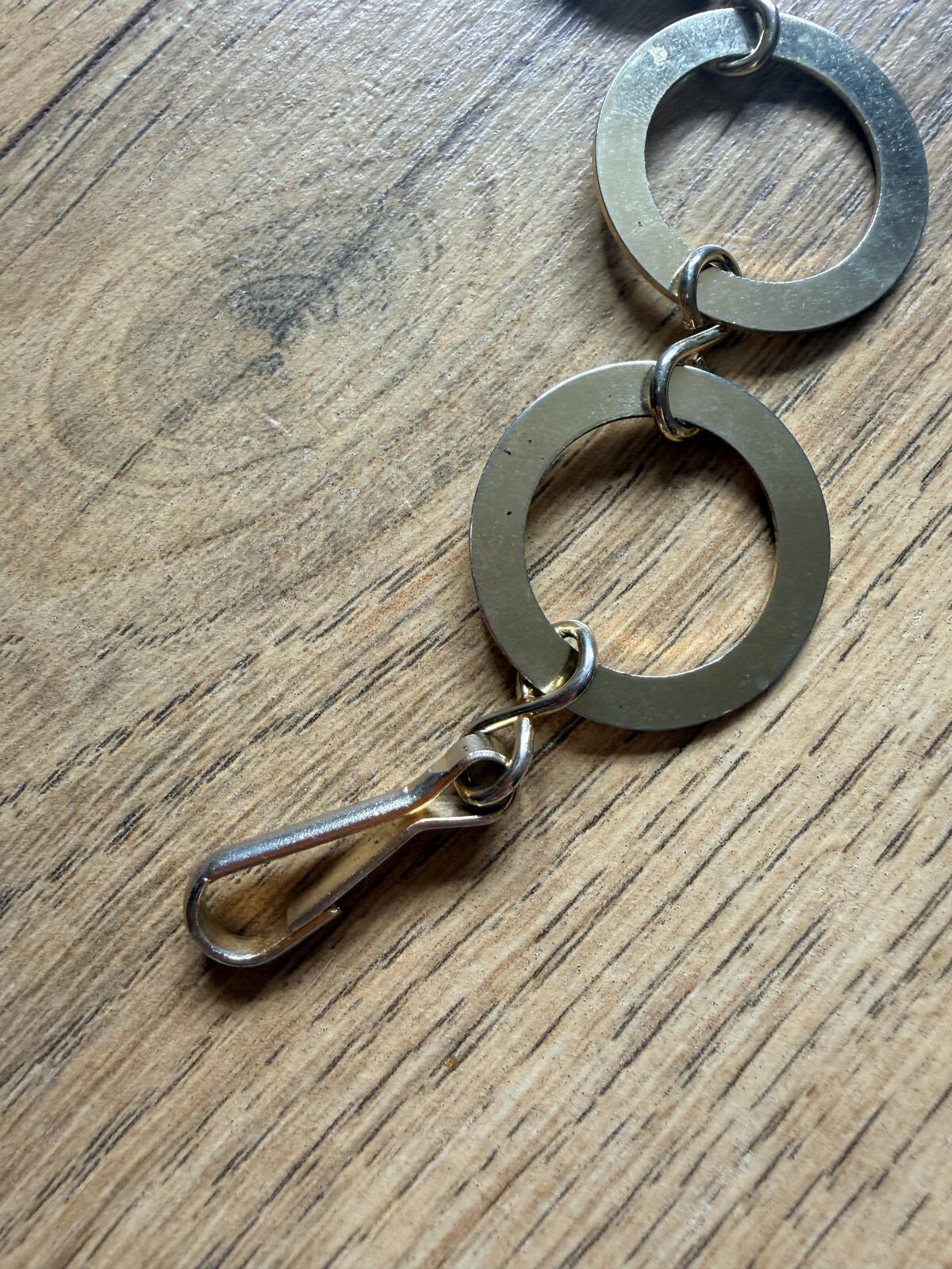 Vintage 1960s Silver Tone Metal Circle Link Chain Belt 34"
