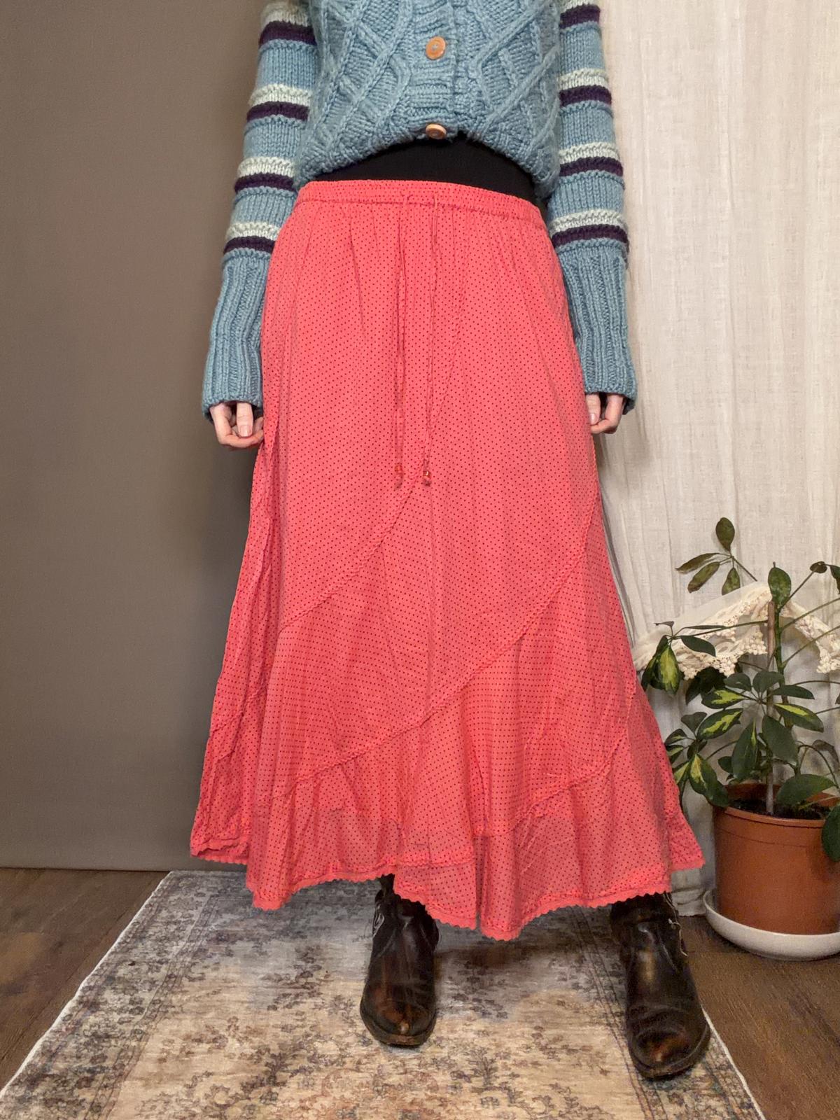 Vintage Y2K Maxi Skirt Pink Long Cotton Skirt Hippie Boho Summer Festival 16