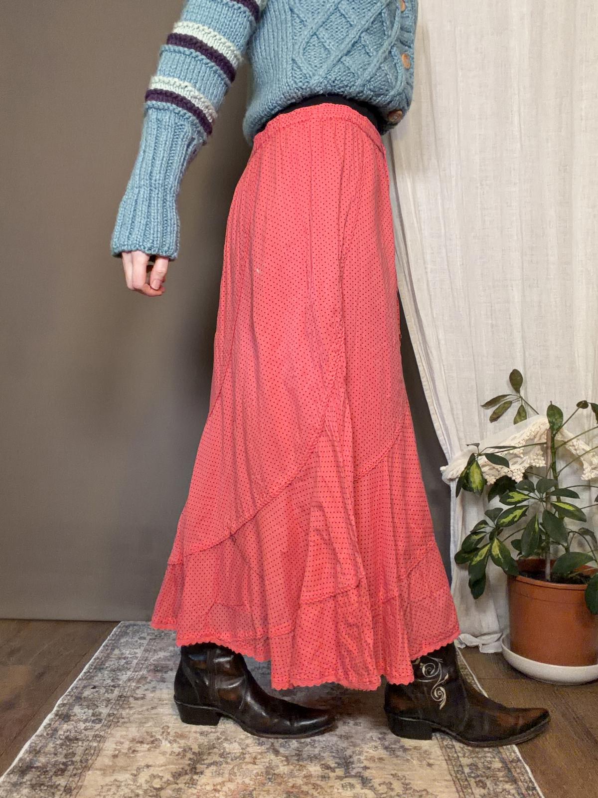 Vintage Y2K Maxi Skirt Pink Long Cotton Skirt Hippie Boho Summer Festival 16