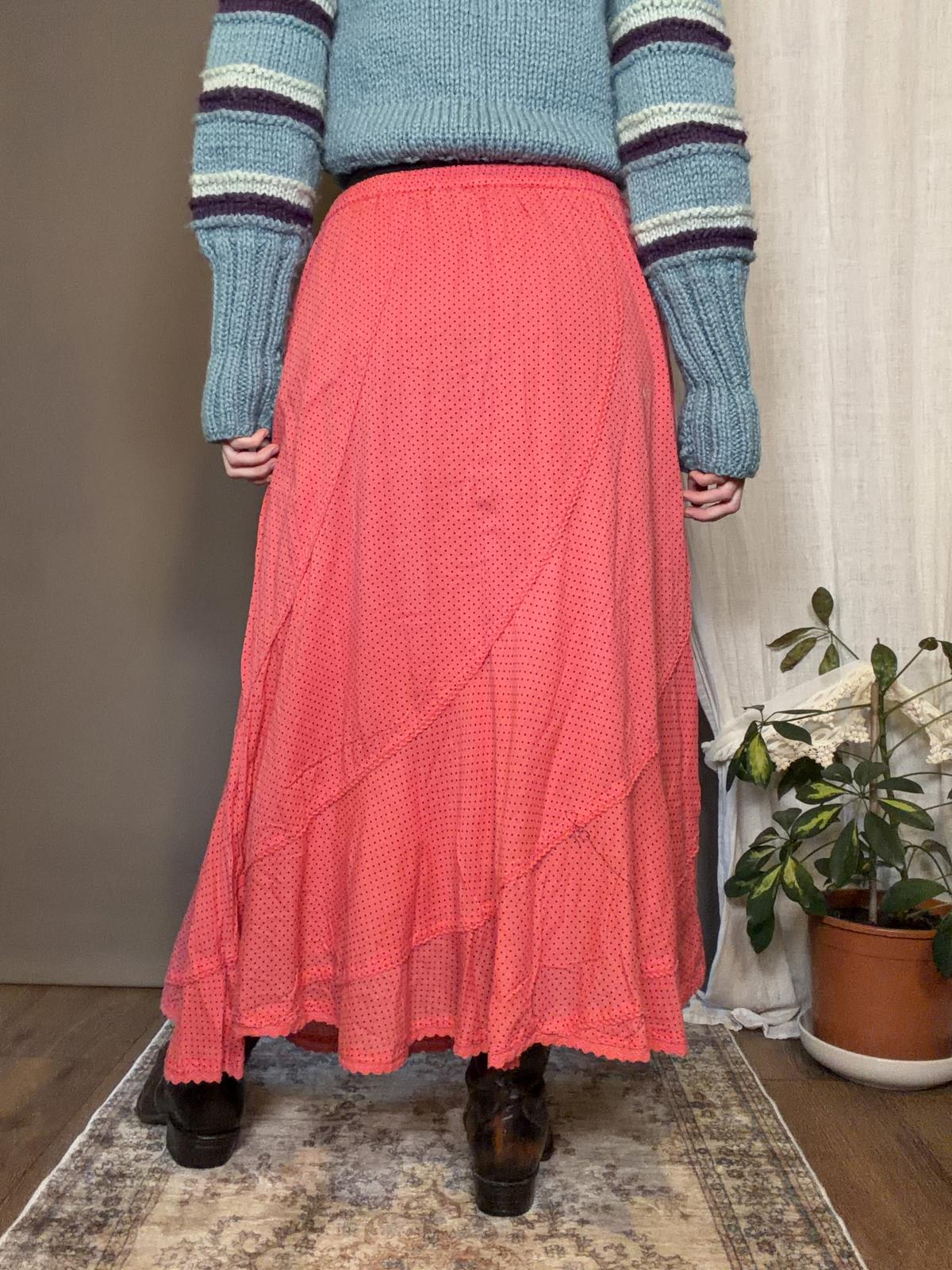 Vintage Y2K Maxi Skirt Pink Long Cotton Skirt Hippie Boho Summer Festival 16