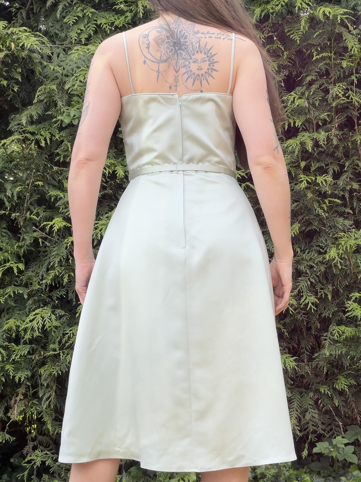 Vintage 1990s Prom Dress Midi Slip Dress with Belt By Alfred Angelo size 12