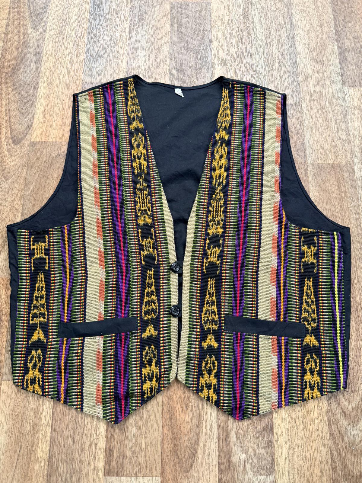 Hippie Boho Festival Waistcoat Vintage Cotton Embroidered Sleeveless Tank Top L
