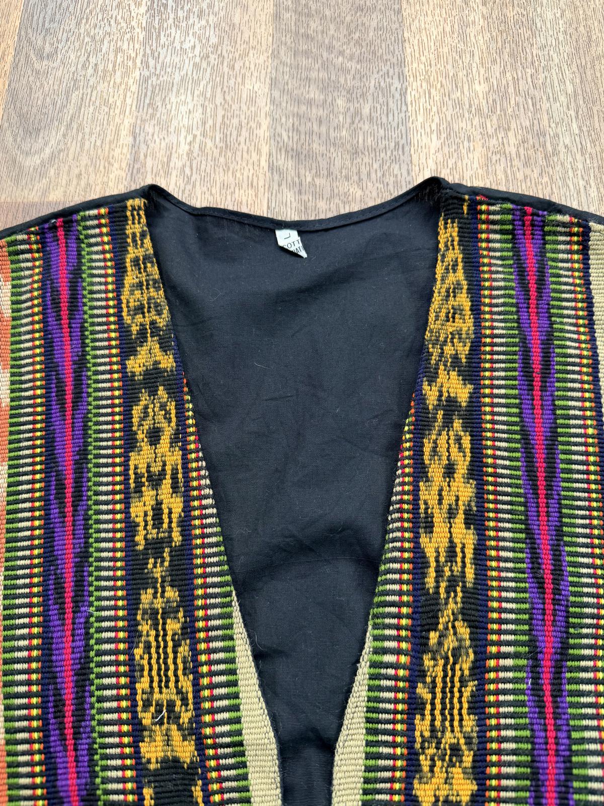 Hippie Boho Festival Waistcoat Vintage Cotton Embroidered Sleeveless Tank Top L