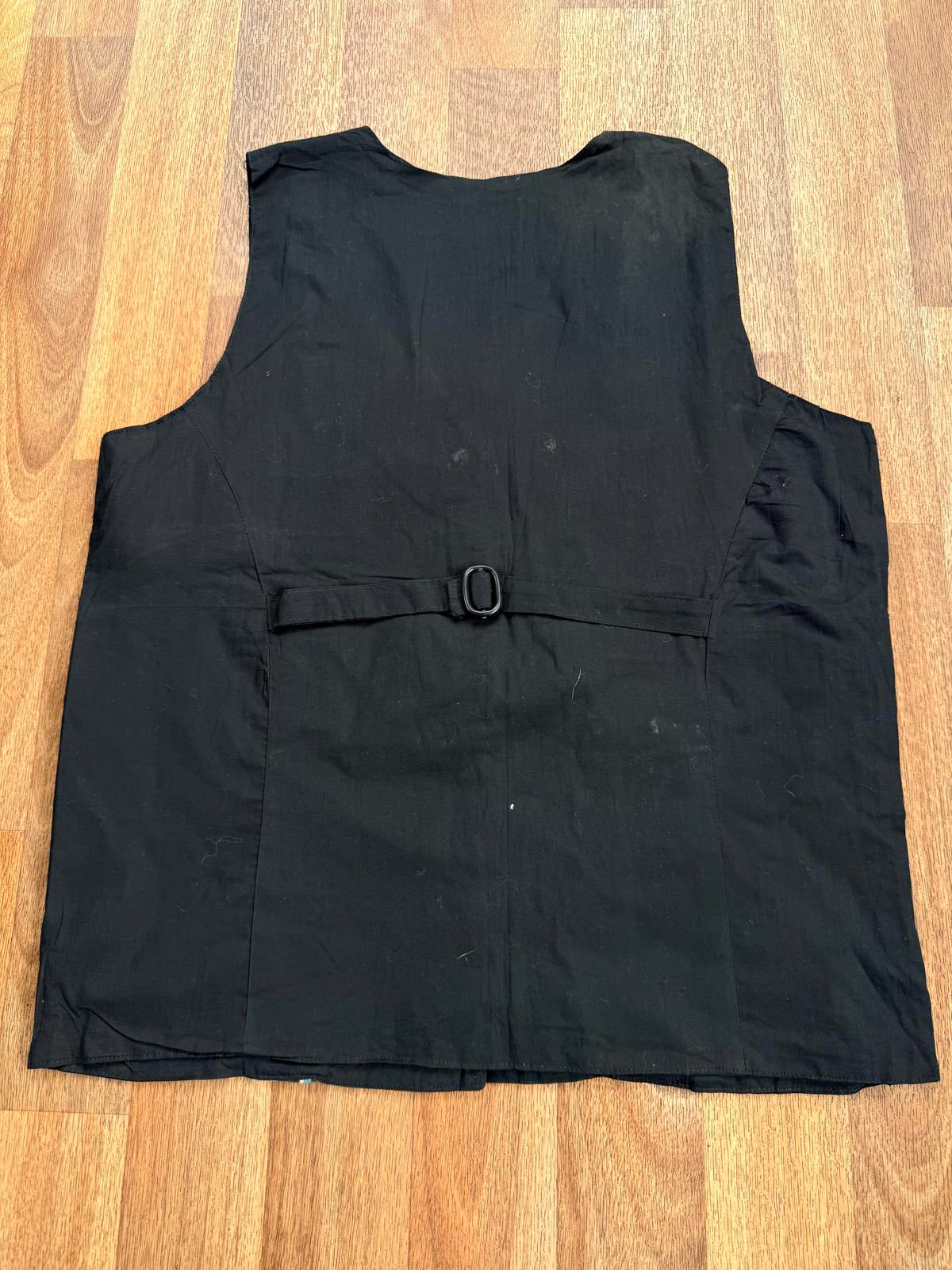 Vintage Hippie Boho Waistcoat Black Sleeveless Vest Embroidered Trim 14 to 16