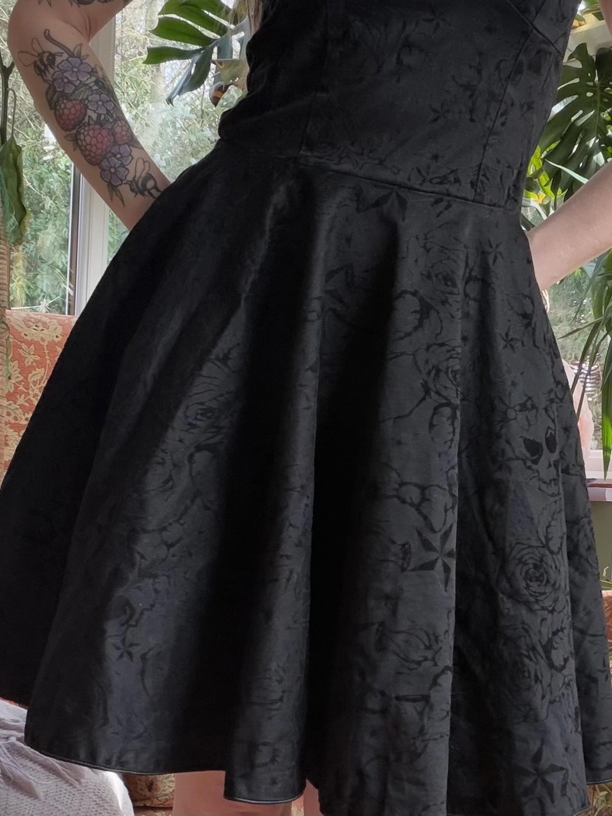 Rose and Star Dress Black Textured Fit and Flare Dress With Spaghetti Straps 10