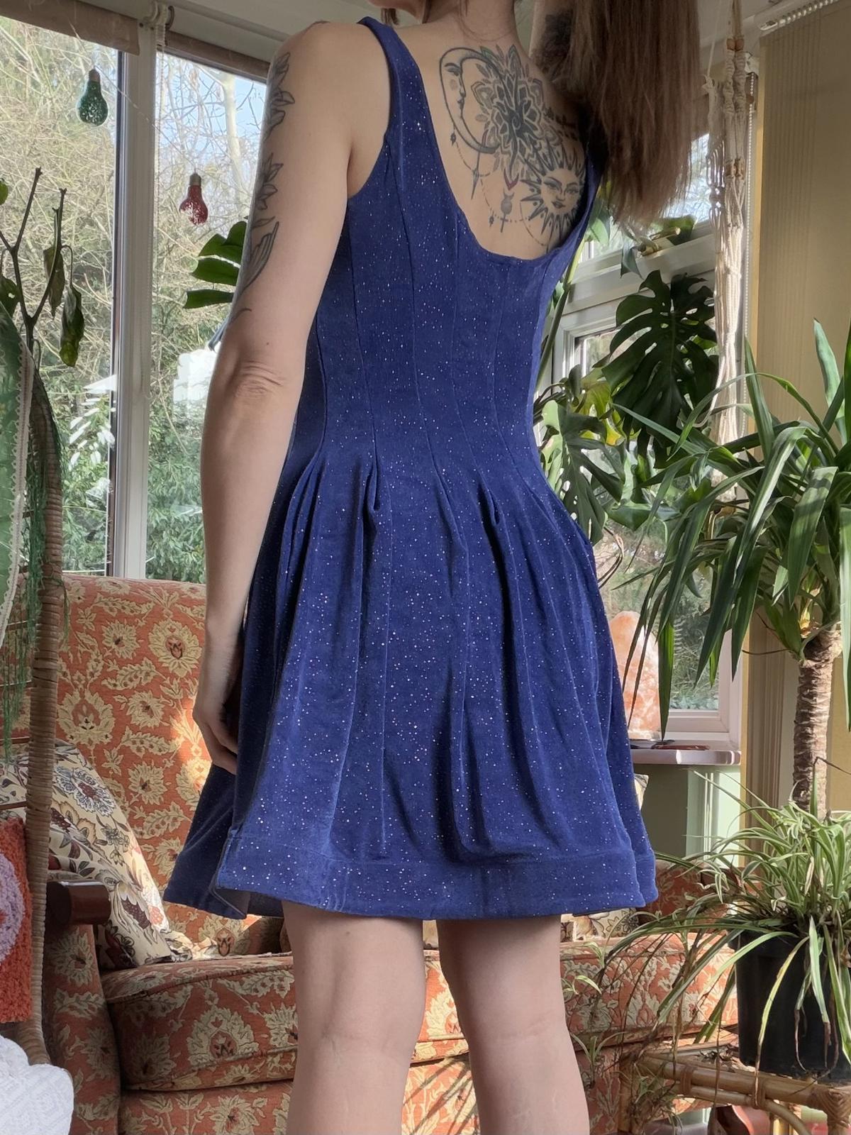 Vintage 1980s Dance Dress Purple Sparkly A Line Party Dress Size 12 to 14