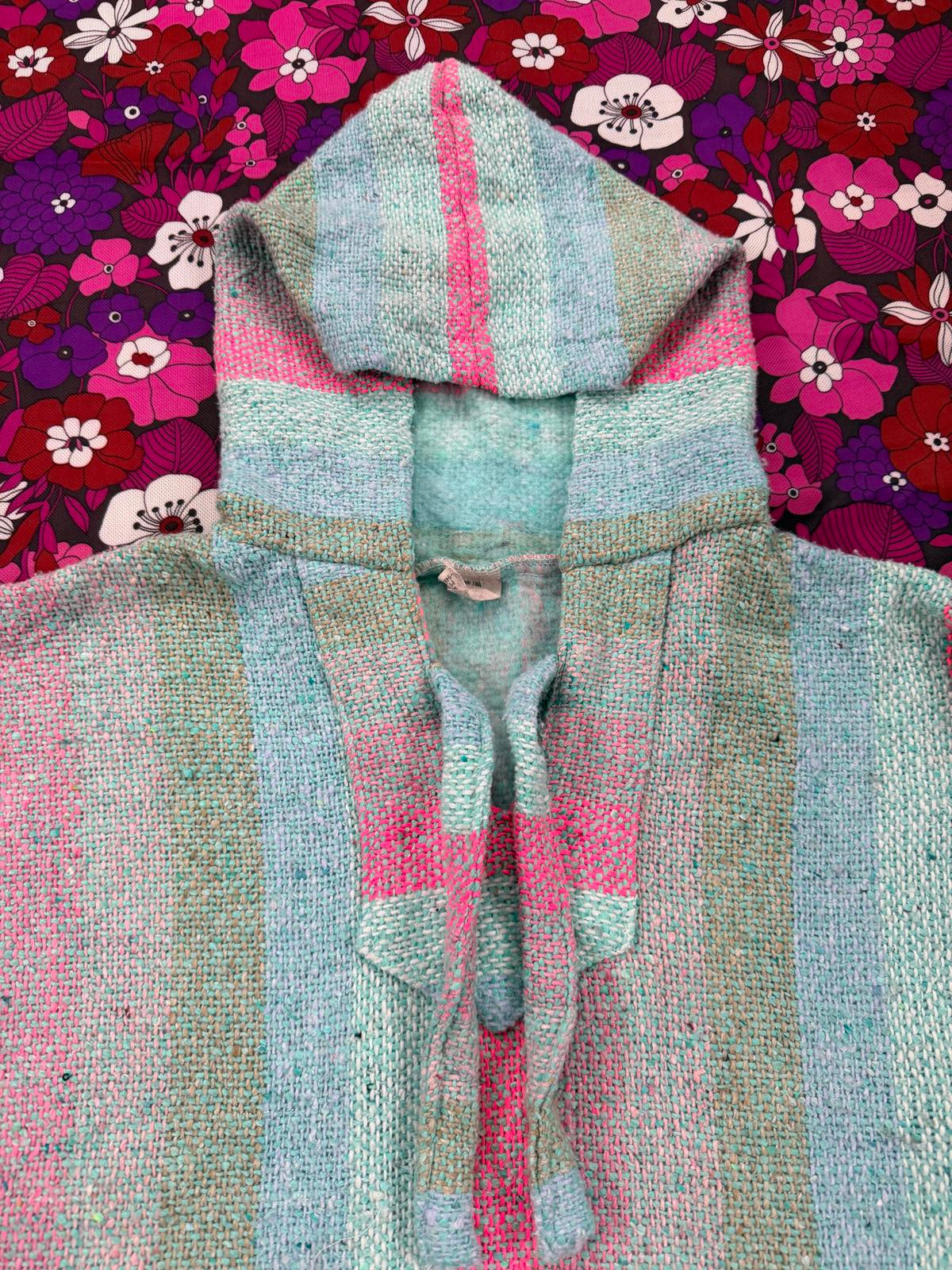 Mexican Baja Hoodie Pullover Hippie Boho Festival Jumper Size M 10 to 12